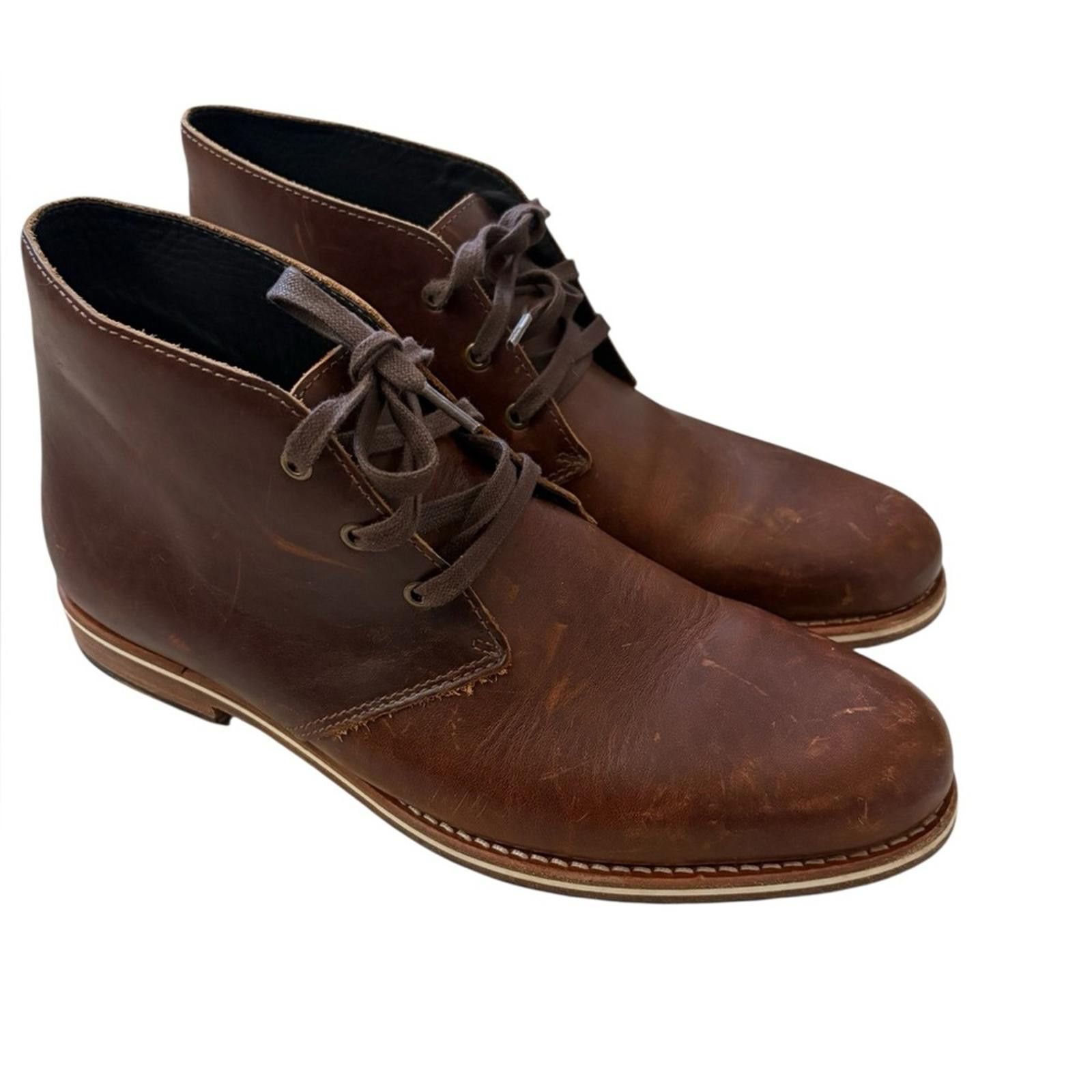 HELM Helm Declan Premium Leather Chukka Boots Rich Brown Size US 11.5 / EU 44-45 - 1 Thumbnail