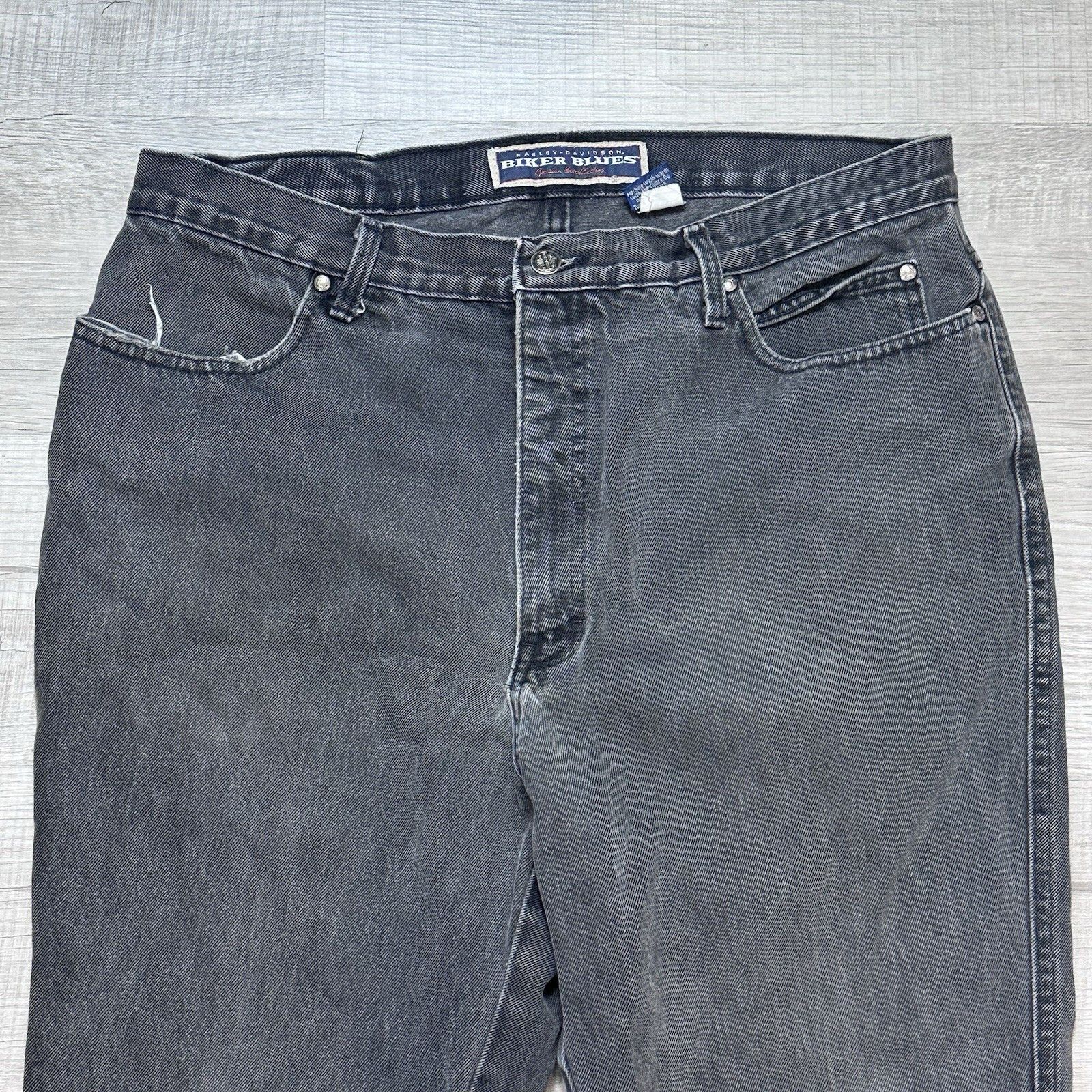 Harley Davidson × Vintage Vintage Harley Davidson Biker Blues Jeans Mens Sz 38x30 Size US 38 / EU 54 - 4 Thumbnail