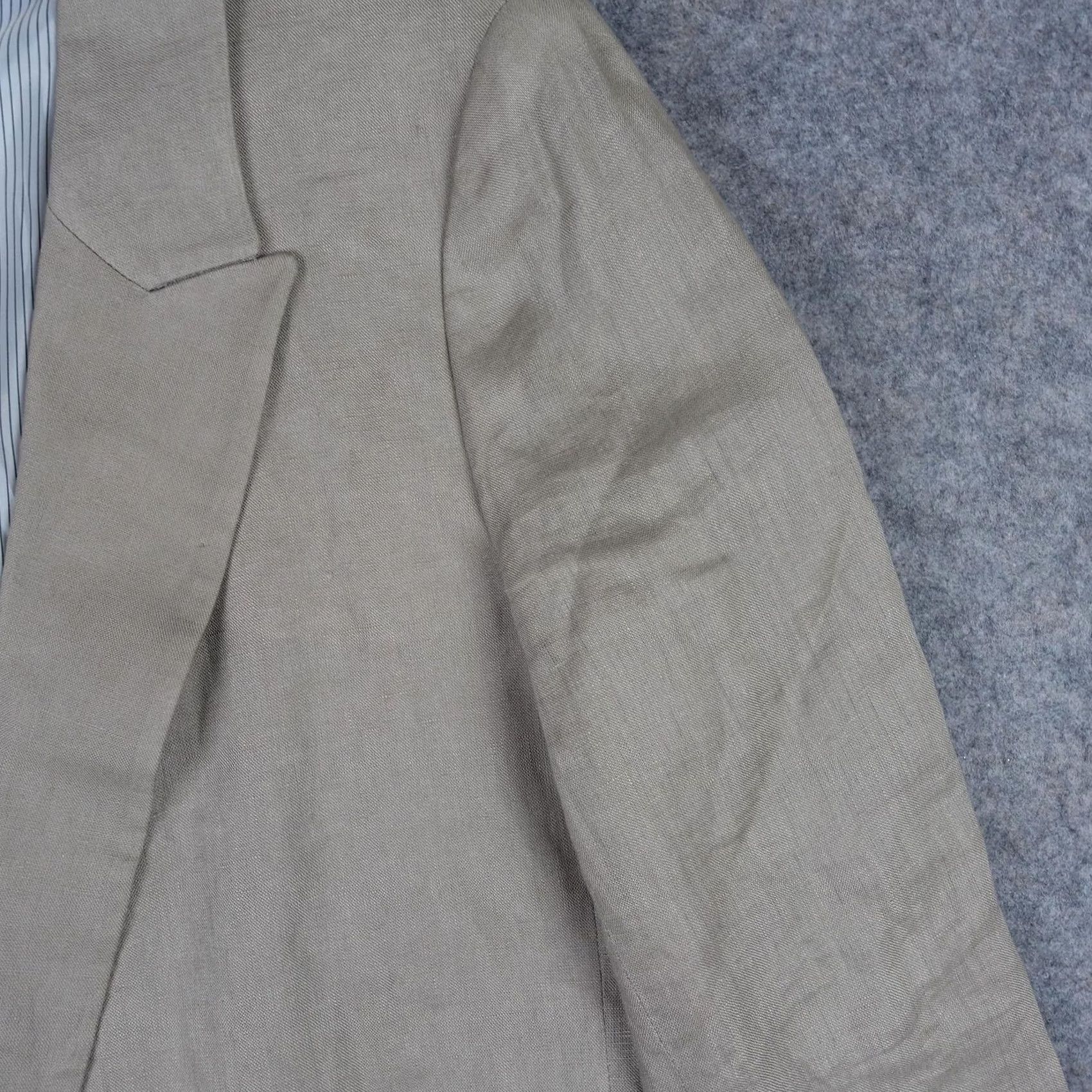 Zara VINTAGE? No — Zara Blazer Womens XL Beige Career Linen Lined Open Front Tailored Jacket Office Size XL / US 12-14 / IT 48-50 - 3 Thumbnail