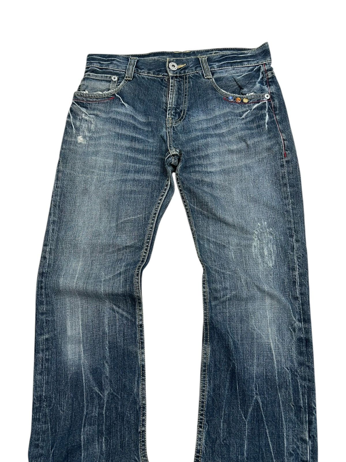 Japanese Brand × Tornado Mart Winger Japan Patch Embellishments Blue Way Distressed Jean Size US 31 - 5 Thumbnail