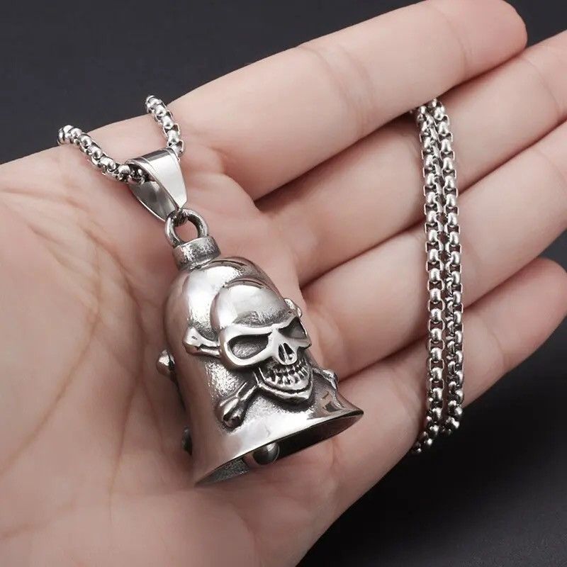 Vintage Vintage Skull Cross Bell Necklace Size ONE SIZE - 2 Thumbnail