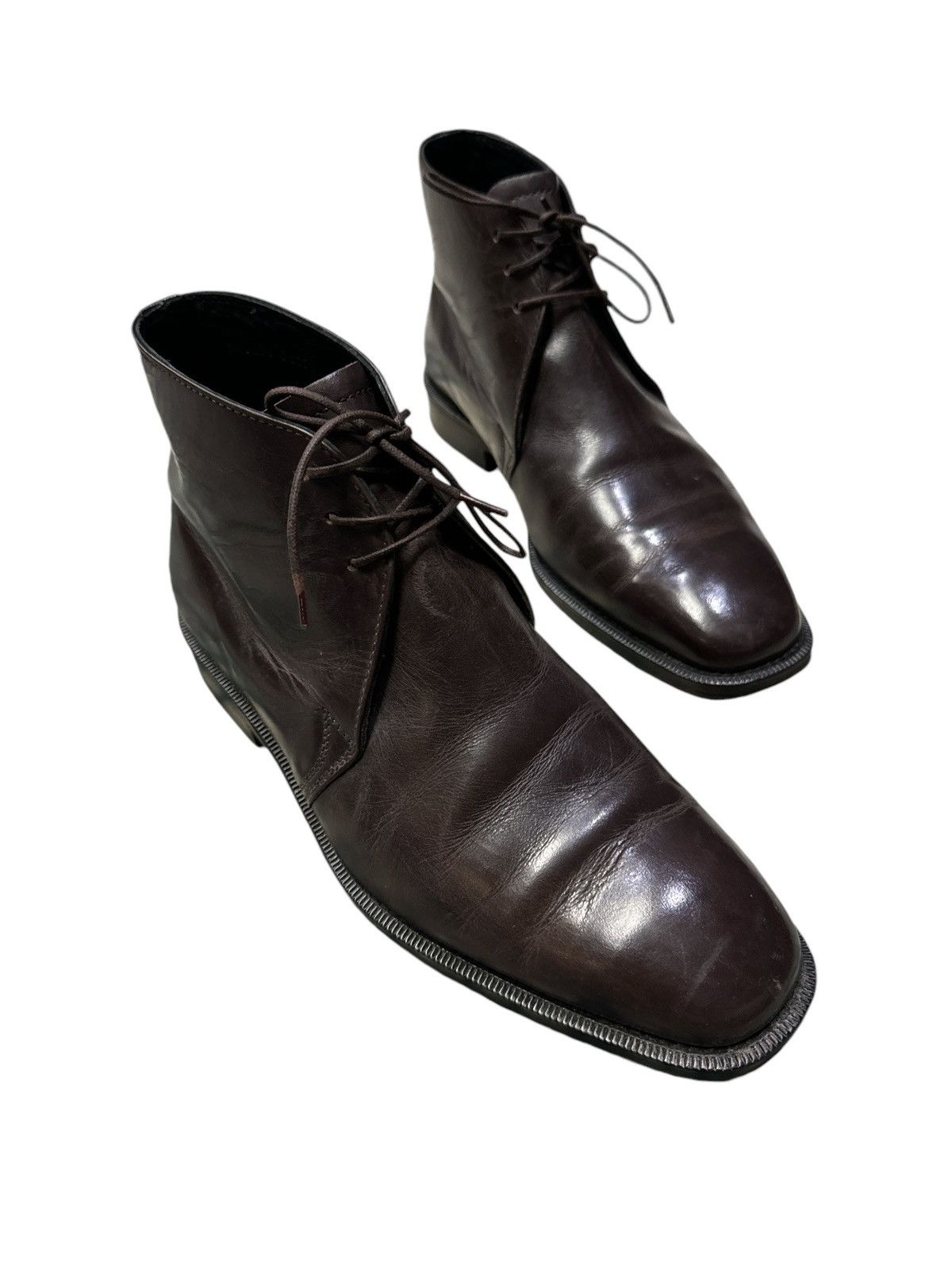 Burberry VTG BURBERRYS LEATHER DESERT BOOTS Size US 7.5 / EU 40-41 - 2 Thumbnail