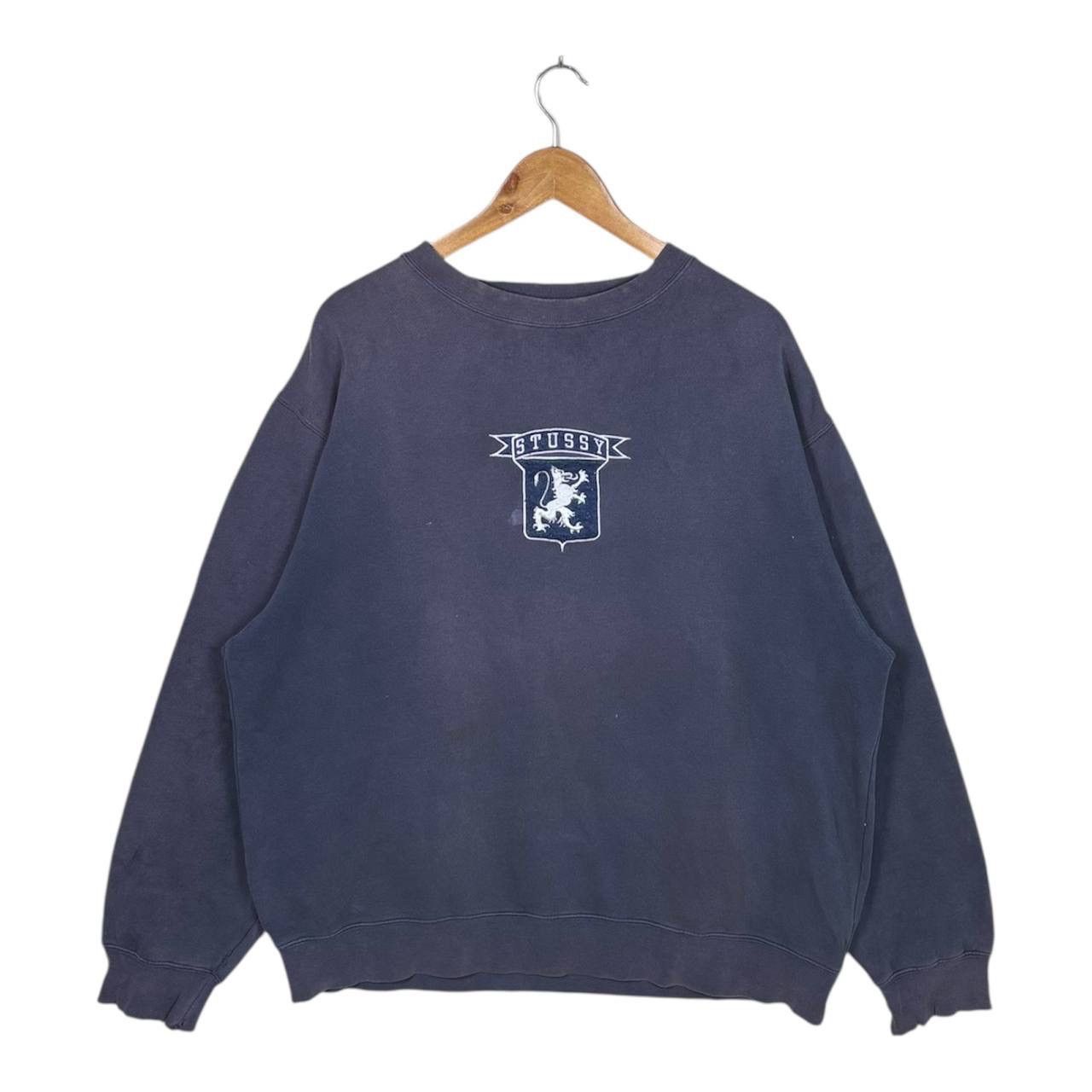 Stussy 90s Thrashed Stussy Lion Sun Faded Sweatshirt ERD Grunge Size US L / EU 52-54 / 3 - 1 Thumbnail