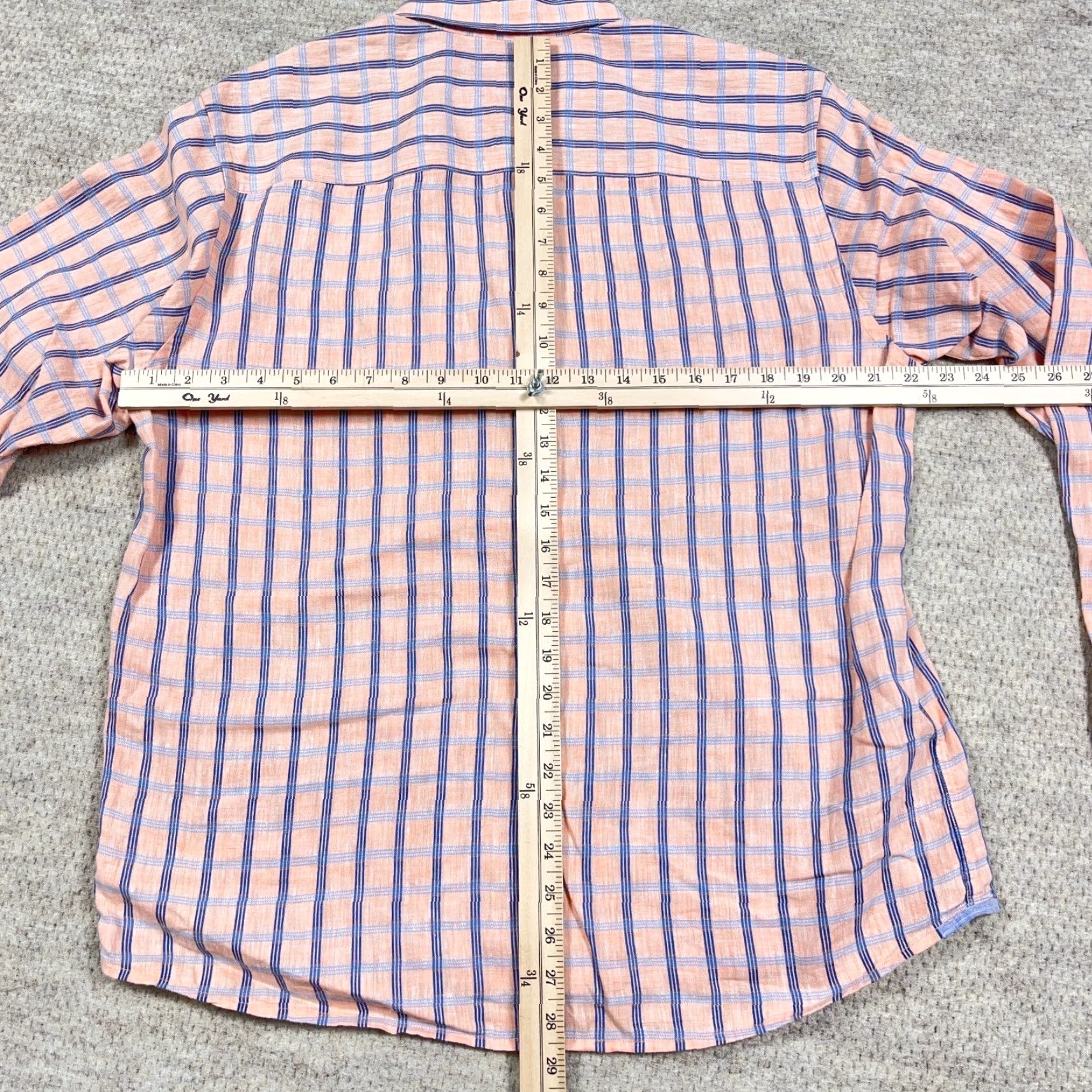 Tommy Bahama Tommy Bahama Shirt Men Large Orange Plaid Linen Button Up Island Modern Fit Size US L / EU 52-54 / 3 - 7 Thumbnail