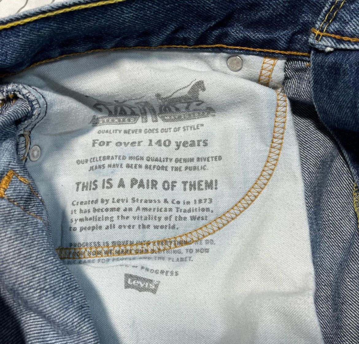 Levi's × Vintage 38x30 Levi's 505 Baggy Blue Jeans Size US 38 / EU 54 - 6 Thumbnail