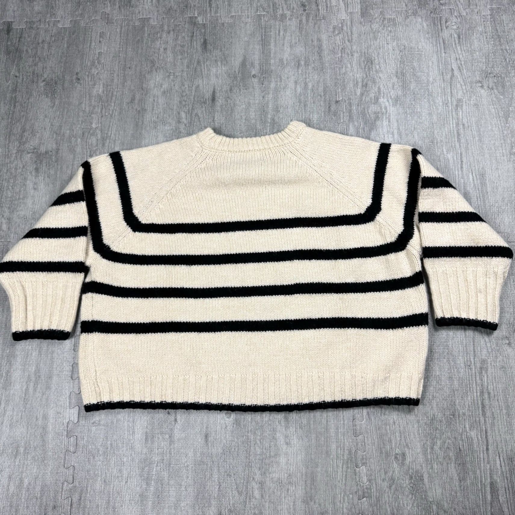 Primark RITA ORA X PRIMARK WOMENS JUMPER BRETON STRIPED BLACK IVORY L 10-12 USA EU 42-44 Size L / US 10 / IT 46 - 7 Thumbnail