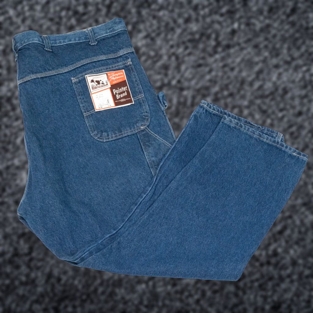 Carhartt VINTAGE True VTG Workwear 80s Pointer Brand Carhartt Style Carpenter Jeans 48x32 NEW USA Denim Blue 5-Pocket Men Regular Zipper Wool? (no) Size US 32 / EU 48 - 1 Thumbnail