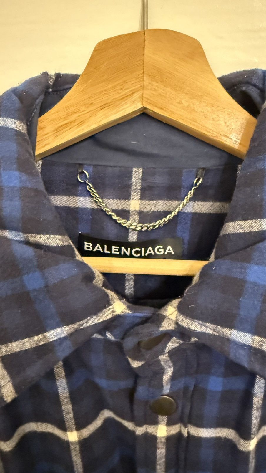 Balenciaga Padded Blue Plaid Overshirt Size US M / EU 48-50 / 2 - 3 Thumbnail