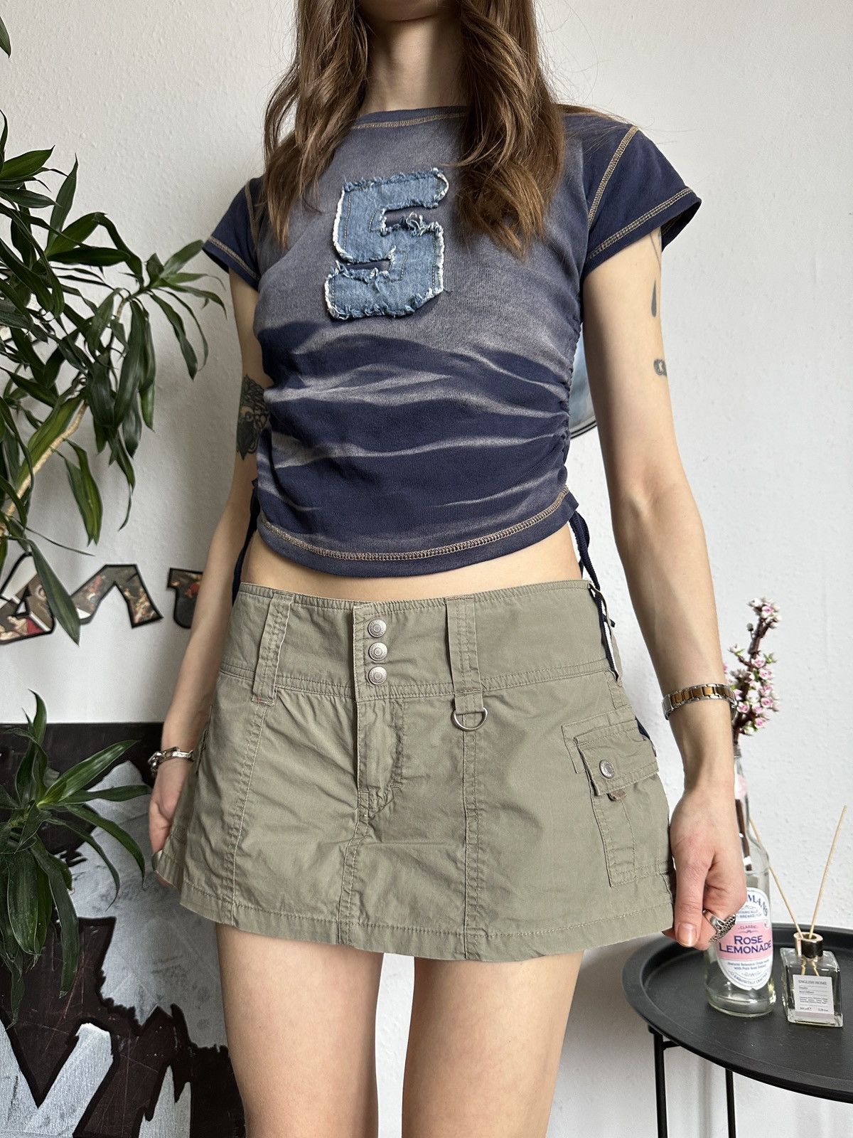 Seditionaries Sexy Hot Vintage Military Mini Micro Skort Skirt + Shorts Size 26" / US 2 / IT 38 - 9 Thumbnail