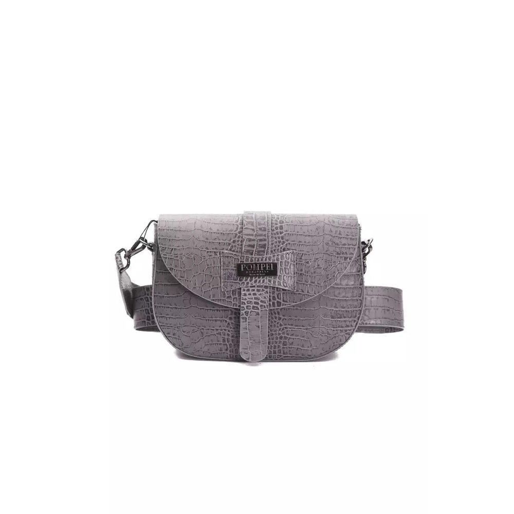 Pompei Donatella Gray Leather Crossbody Bag