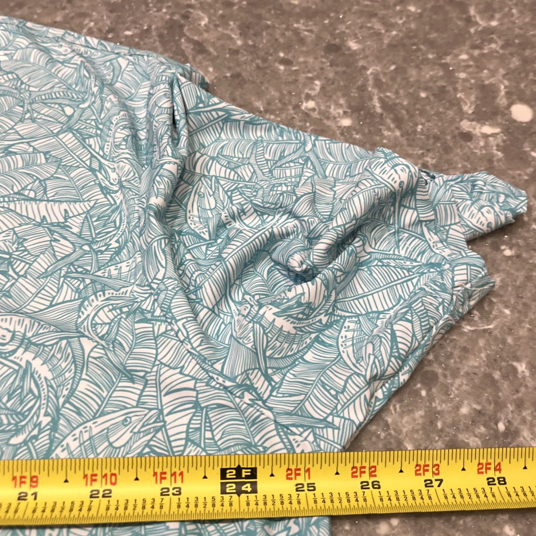 Vintage Scales Polo Shirt Mens XL Teal AOP Printed Golf Performance Stretch Shirt Size US XL / EU 56 / 4 - 5 Thumbnail