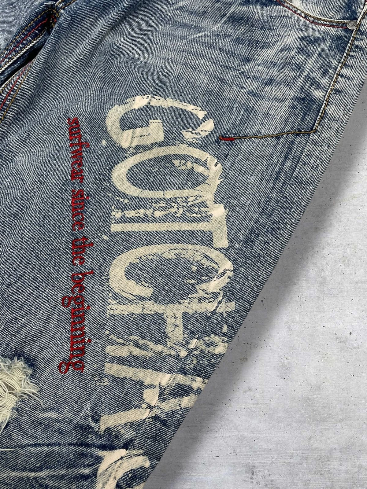 Japanese Brand VINTAGE DESIGNER GOTCHA MULTIPLE FRAYED RIPPED PATCHES DENIM Size US 33 - 7 Thumbnail