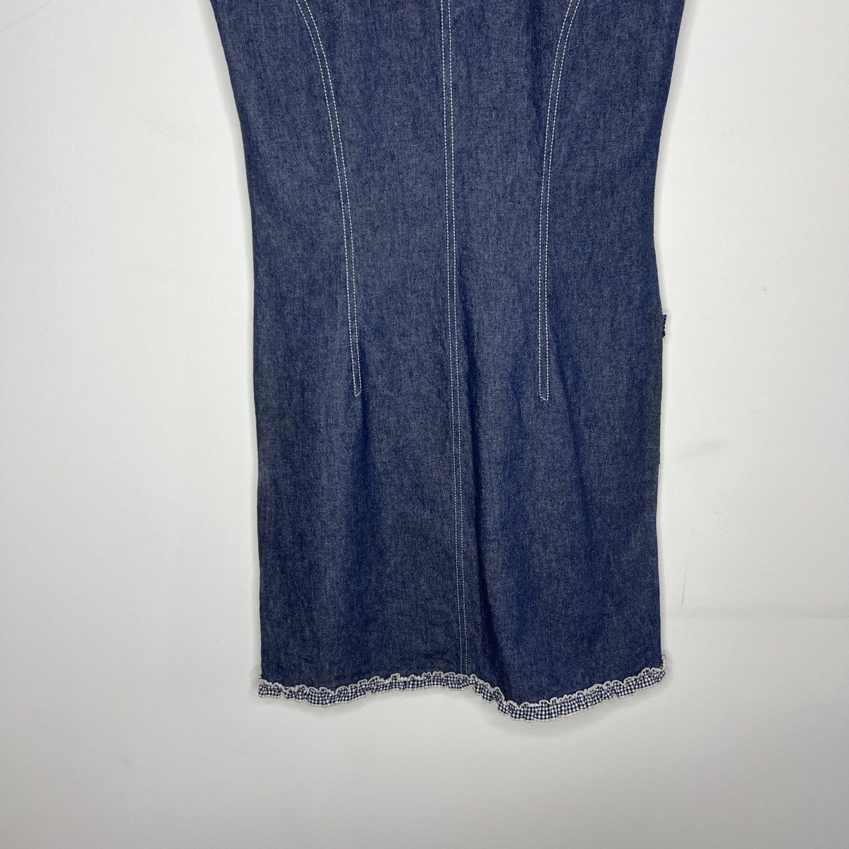 Designer × Japanese Brand René International Mini Denim Dress Uniform Preppy Style Size XS / US 0-2 / IT 36-38 - 9 Thumbnail