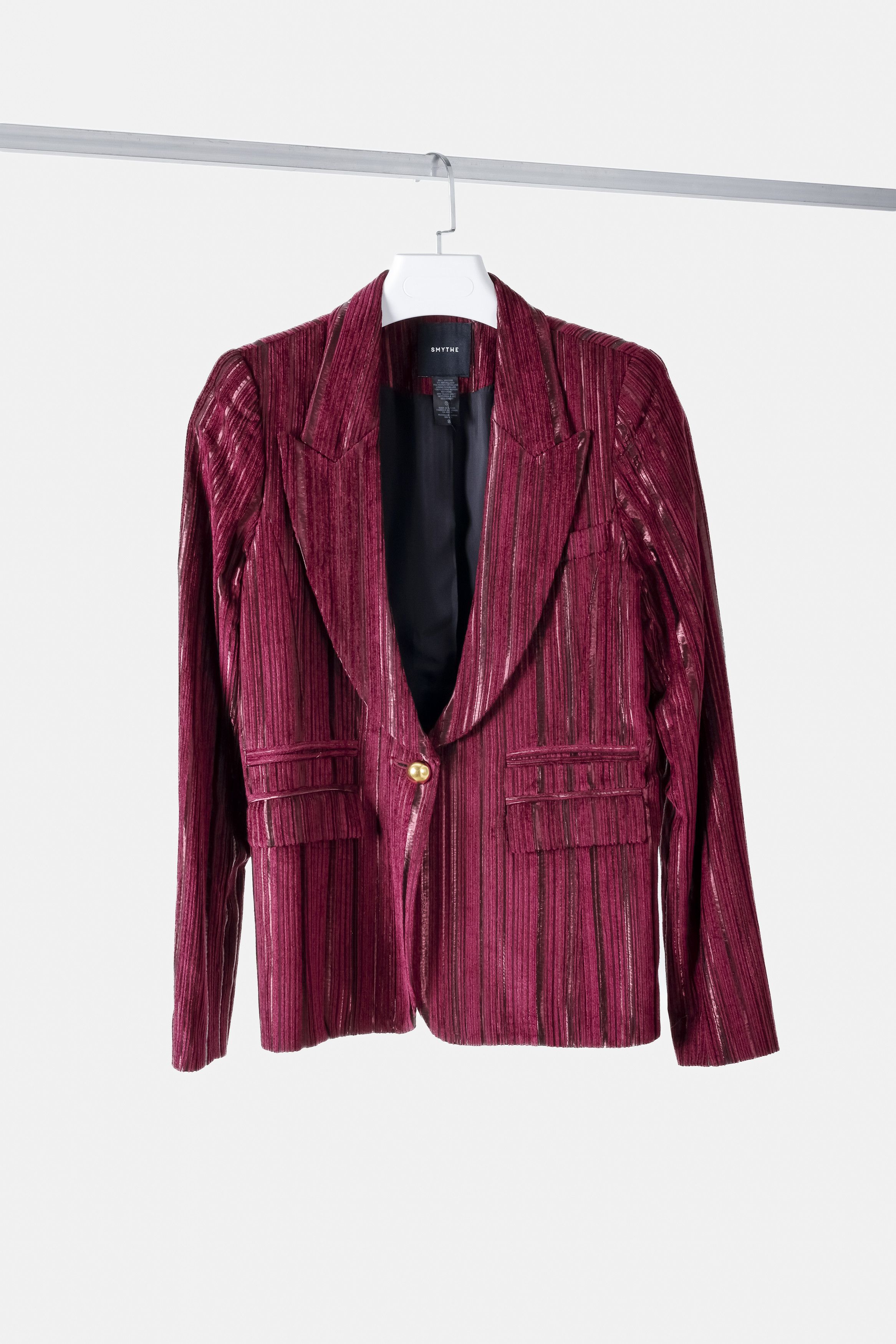 image of Smythe Metallic Magenta Blazer, Women's (Size Medium)