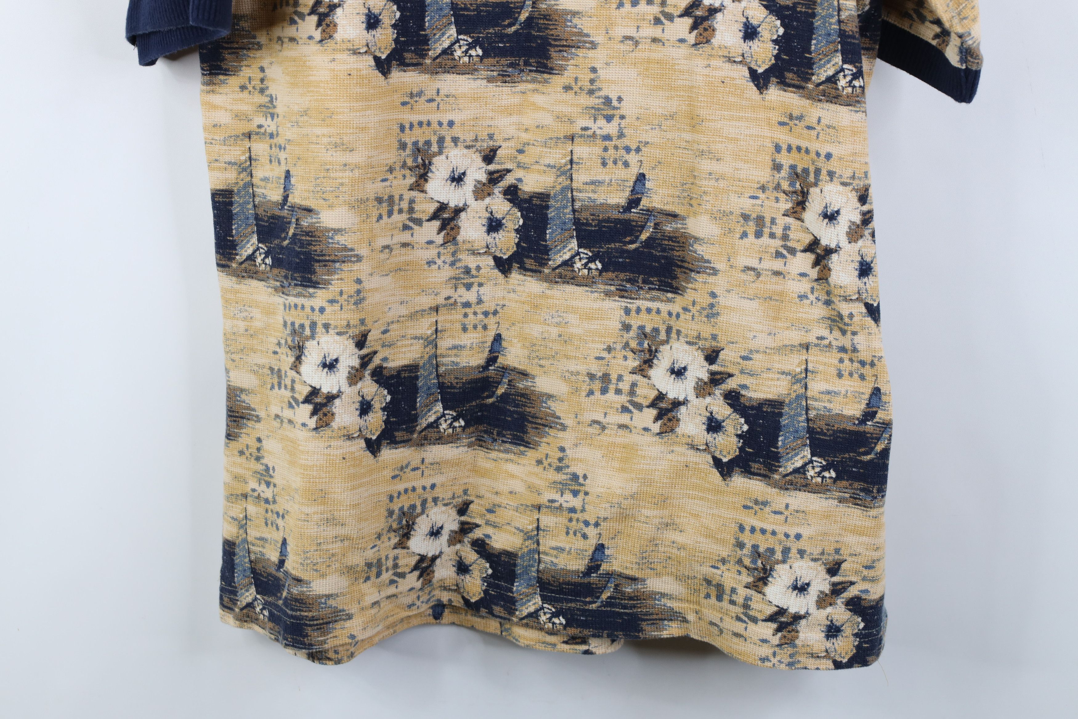 Vintage Vintage 90s Streetwear Flower Thermal Knit Golf Polo Size US L / EU 52-54 / 3 - 10 Thumbnail