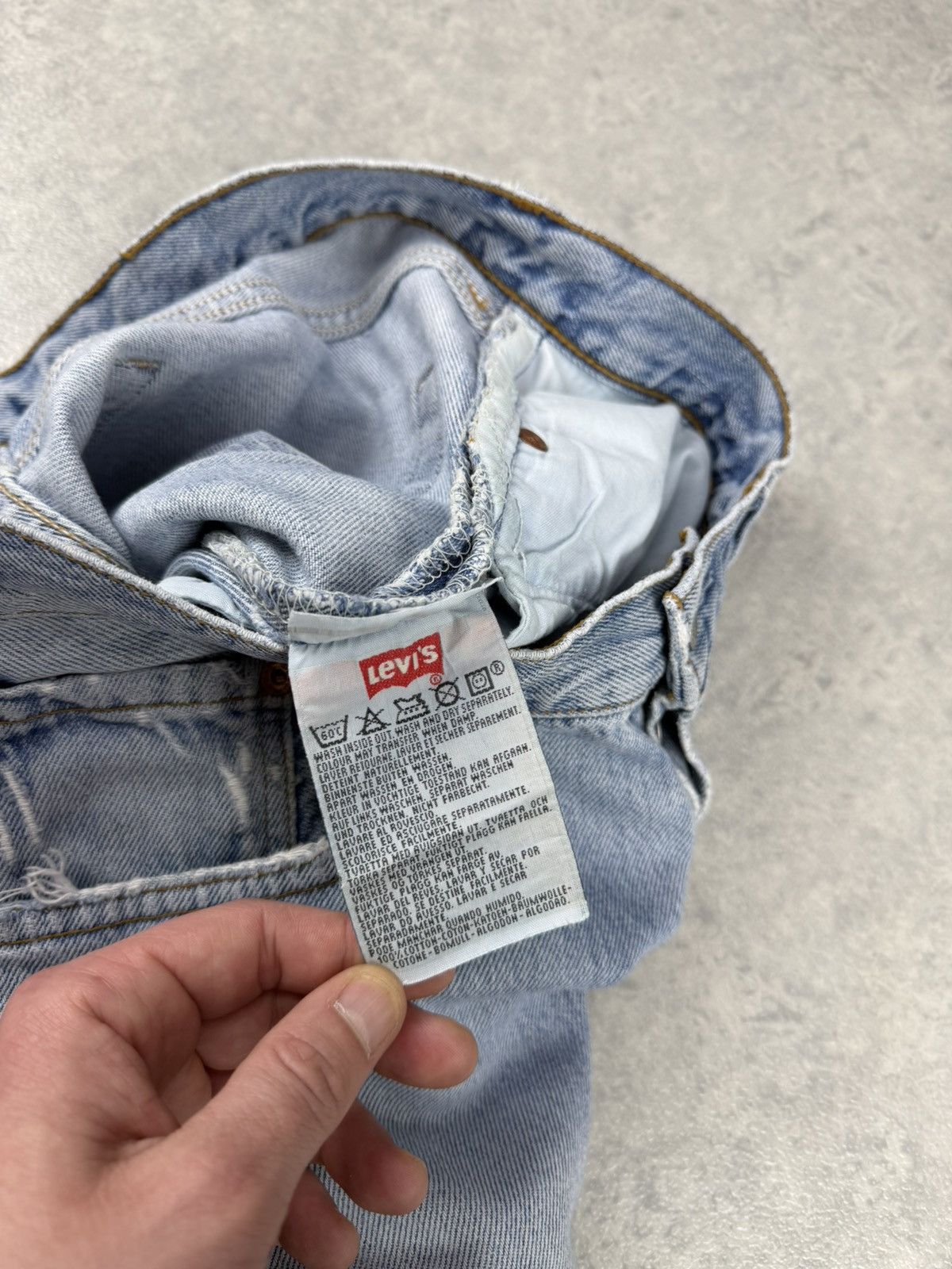Levi's Vintage Clothing Levi’s 501 Vintage Distressed Jeans Made in France 33x32 Size US 33 - 18 Thumbnail
