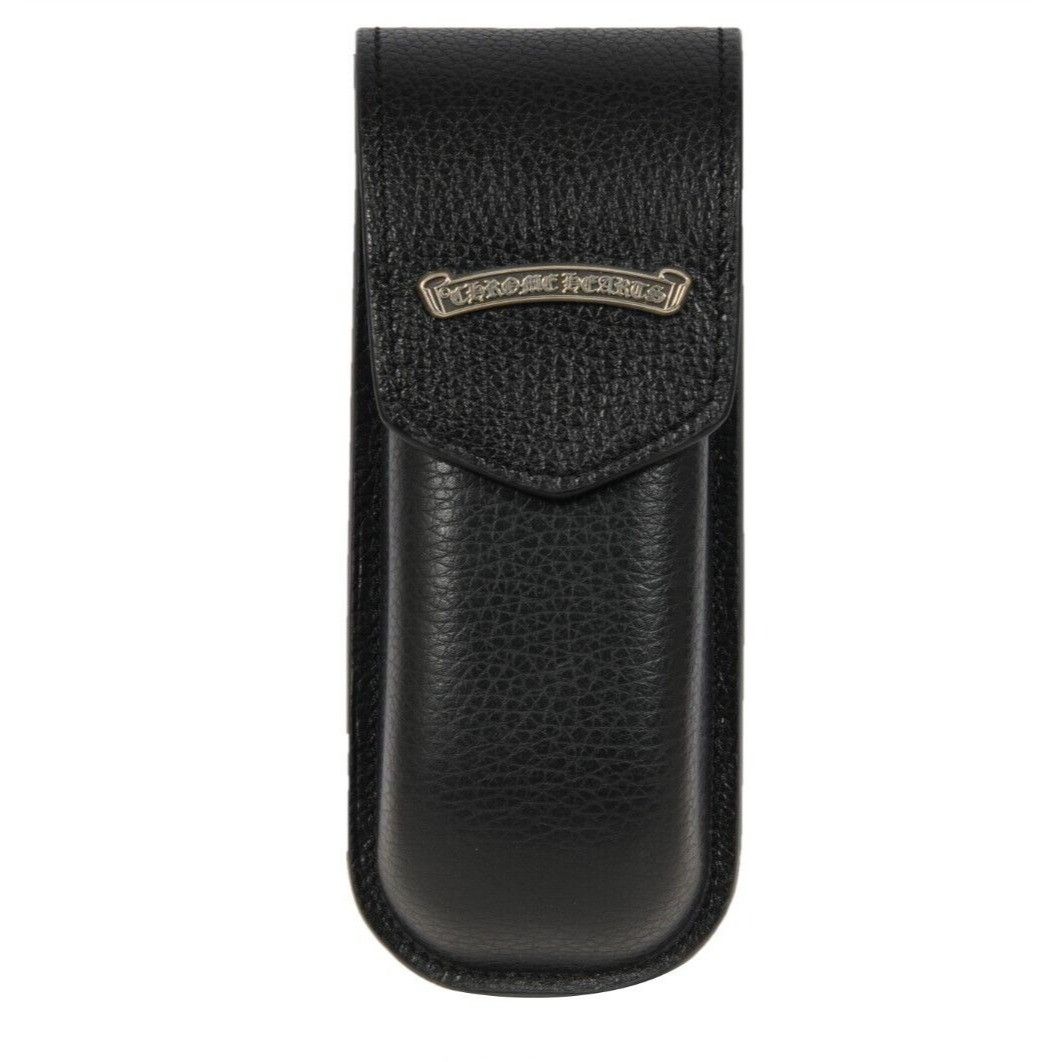 Sunglasses Case Black Leather Glasses Cigar Holder - 02438