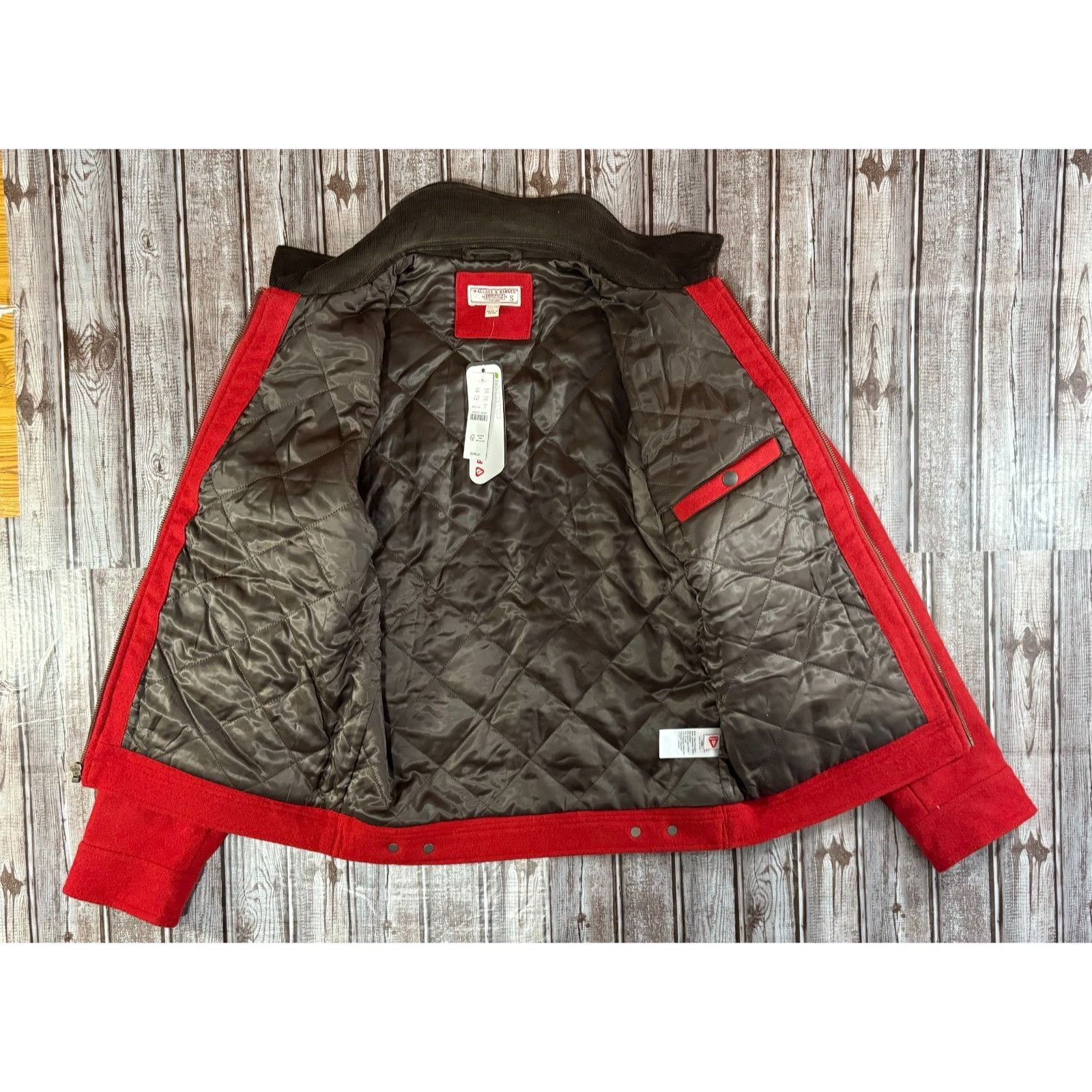 Wallace & Barnes Wallace & Barnes Wool Detroit Bomber Jacket size S color Red Size US S / EU 44-46 / 1 - 12 Thumbnail