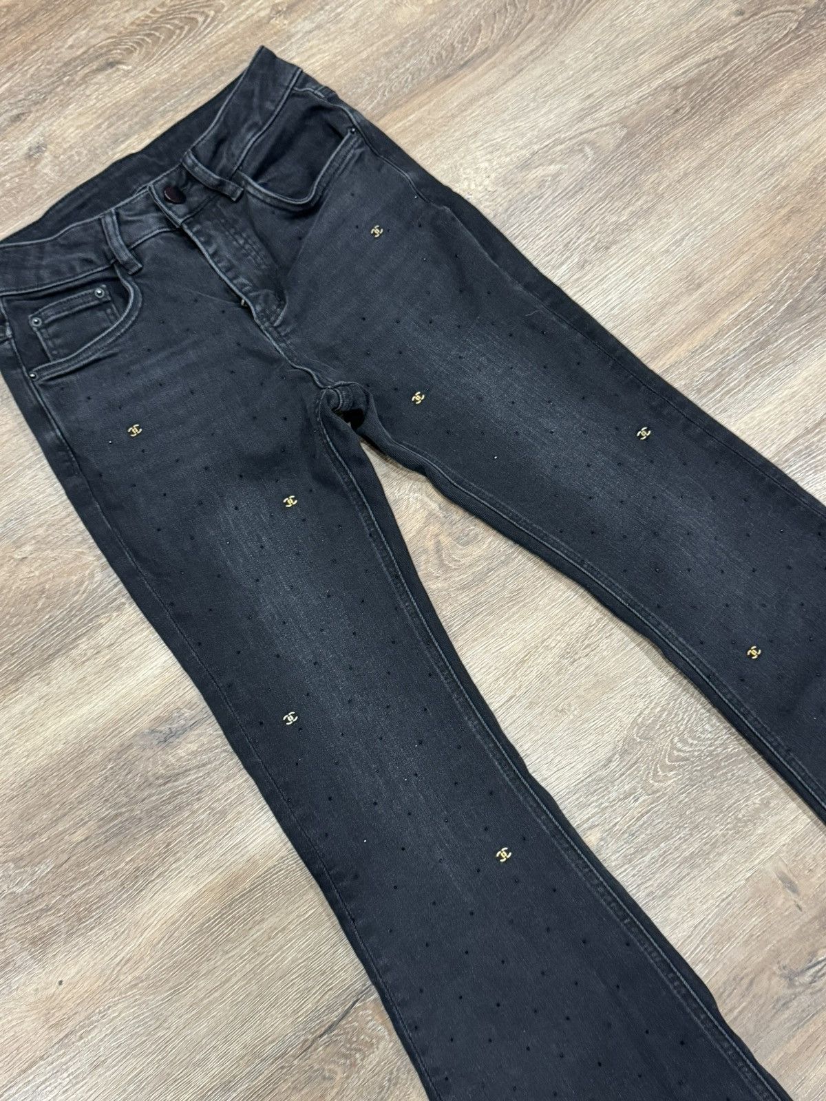 Japanese Brand Bedazzled Flare Denim Jeans Size US 30 / EU 46 - 18 Thumbnail