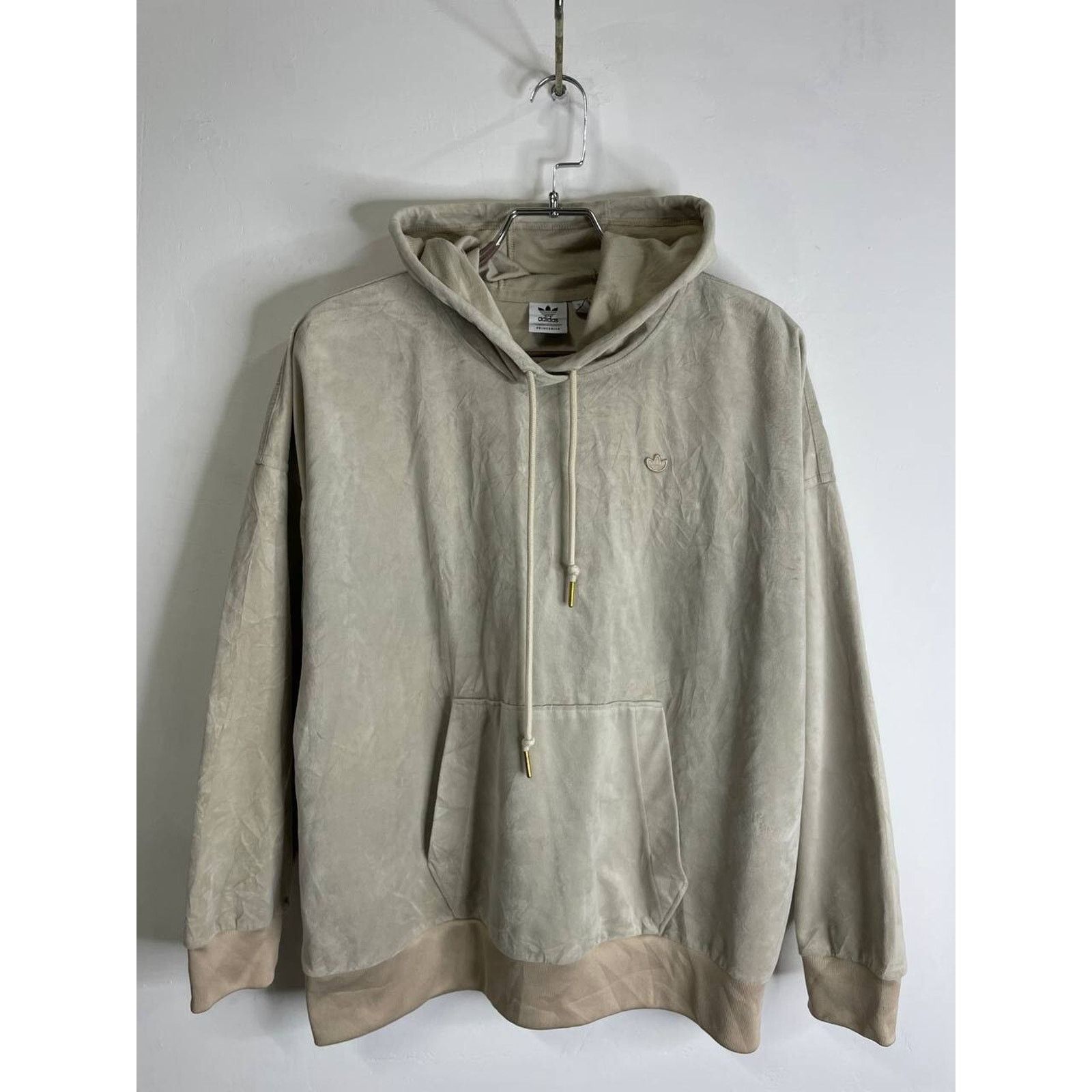 Adidas Vintage Adidas Originals Velour Hoodie Beige Gold Size M Size US M / EU 48-50 / 2 - 3 Thumbnail