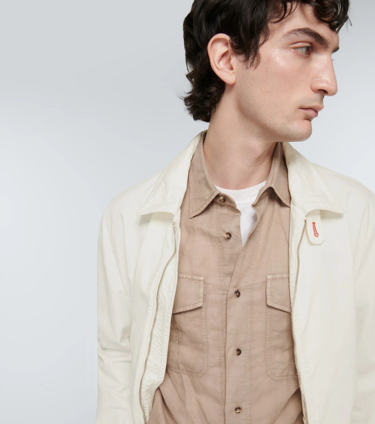 Brunello Cucinelli o1gr1nt0525 Cotton Windbreaker Jacket in Ivory Size US M / EU 48-50 / 2 - 5 Thumbnail