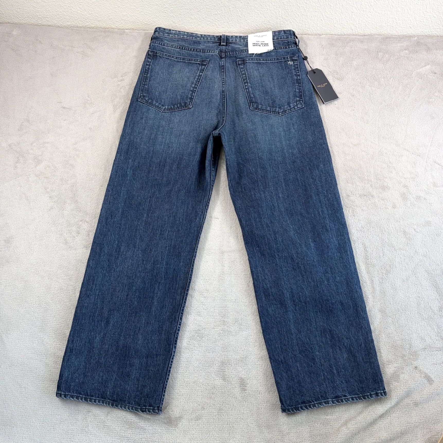 Rag & Bone Rag & Bone Lori Mid-Rise Wide Leg Jeans in Dark Wash Blue Women 32 Made USA NWT 78 Size ONE SIZE - 7 Thumbnail
