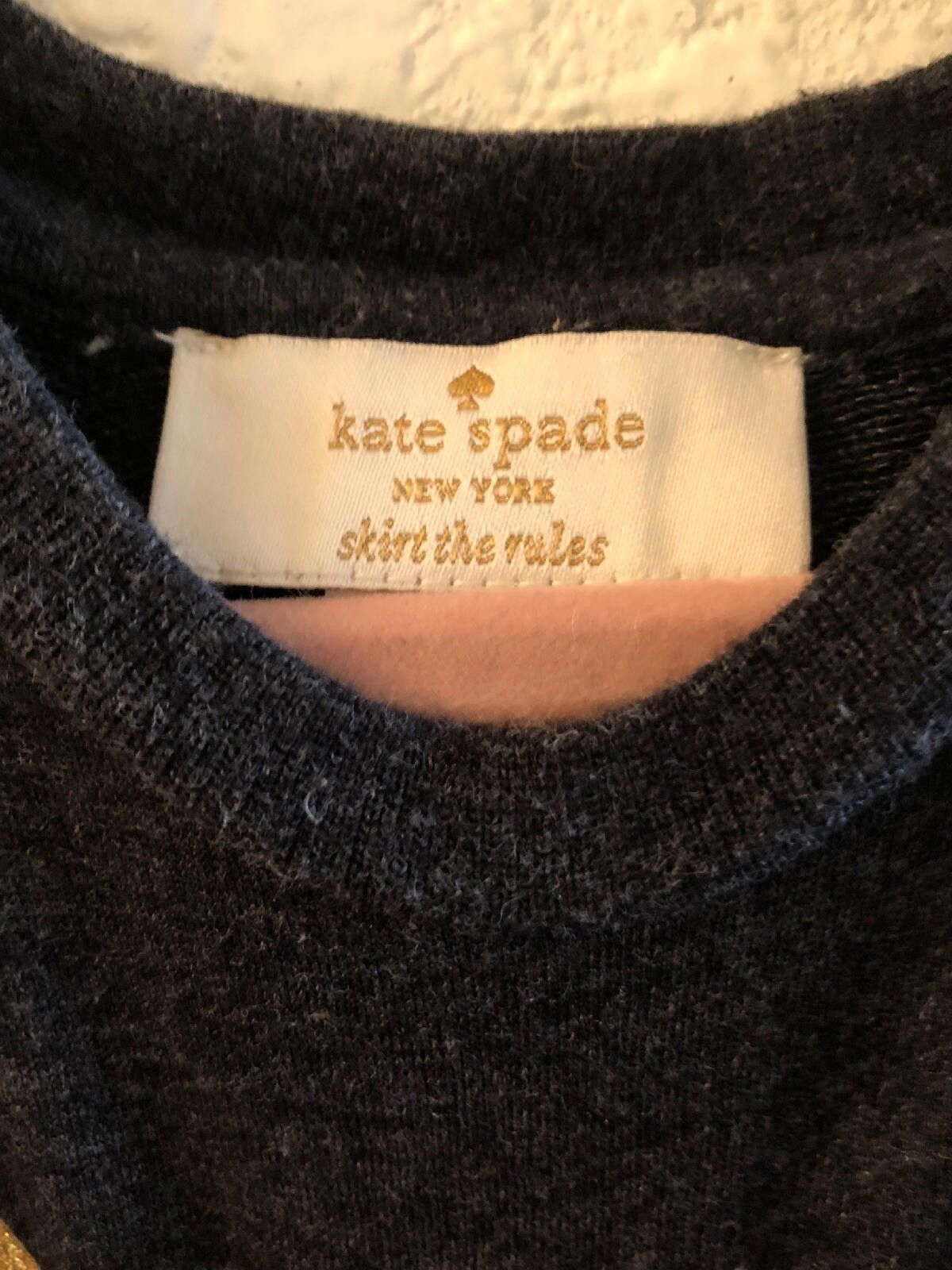 Designer Kate Spade Gold Star Baby Girls Sweatshirt Gray 12 Months Size ONE SIZE - 2 Thumbnail