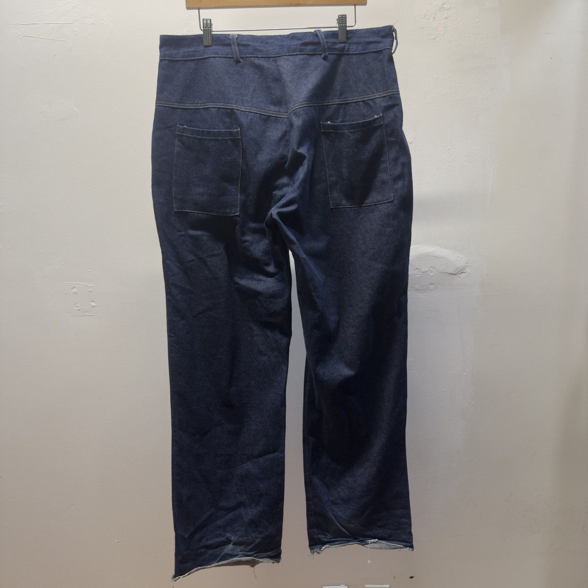 Vintage 80s Dark Wash Baggy Wide Leg Denim Jeans ERD Grunge Chrome Size US 37 - 4 Thumbnail
