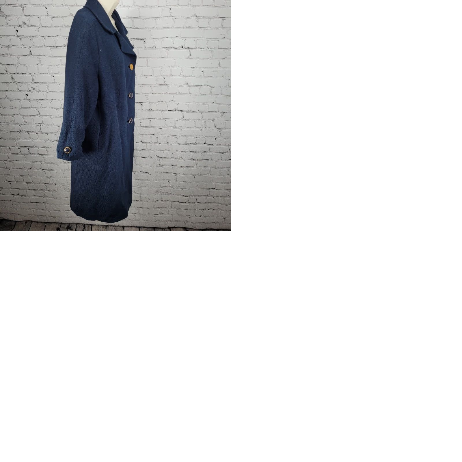 Vintage Lane Bryant Coat Large Navy Buttoned Lined Collared VTG Minims LP Size L / US 10 / IT 46 - 11 Thumbnail