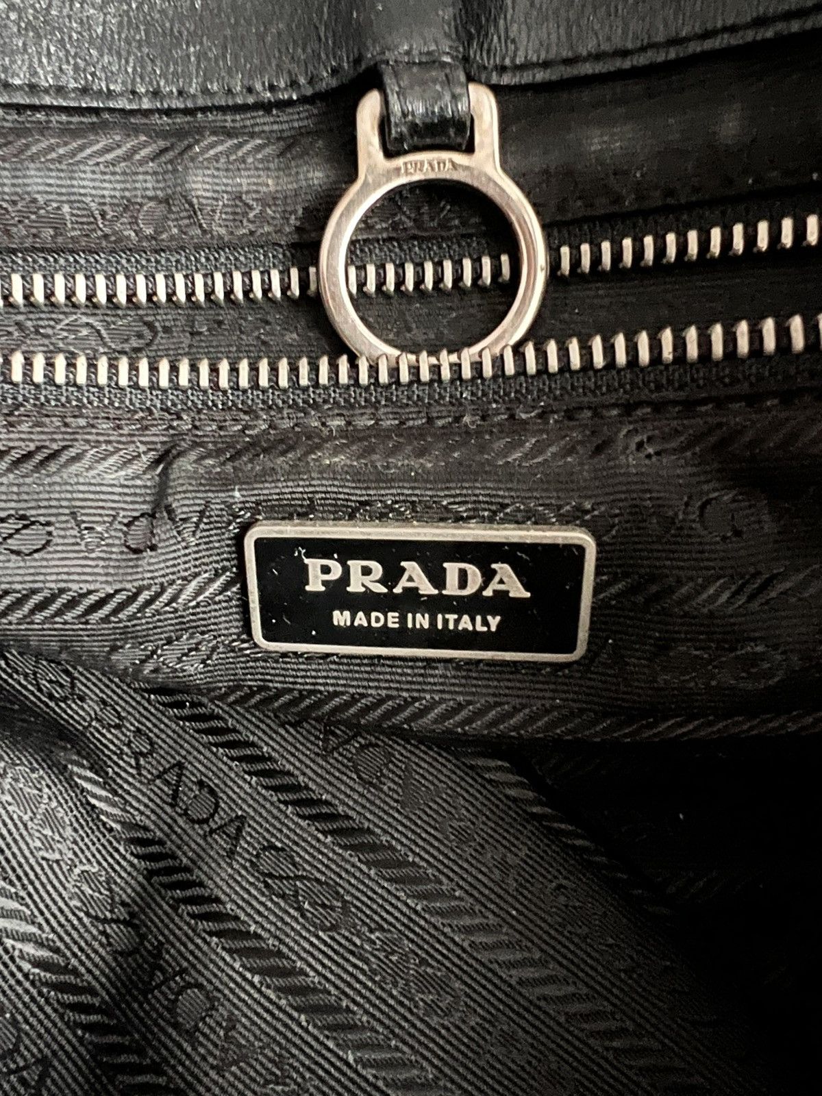 Prada Prada Perforated Leather Black shoulder tote bag Size ONE SIZE - 11 Thumbnail