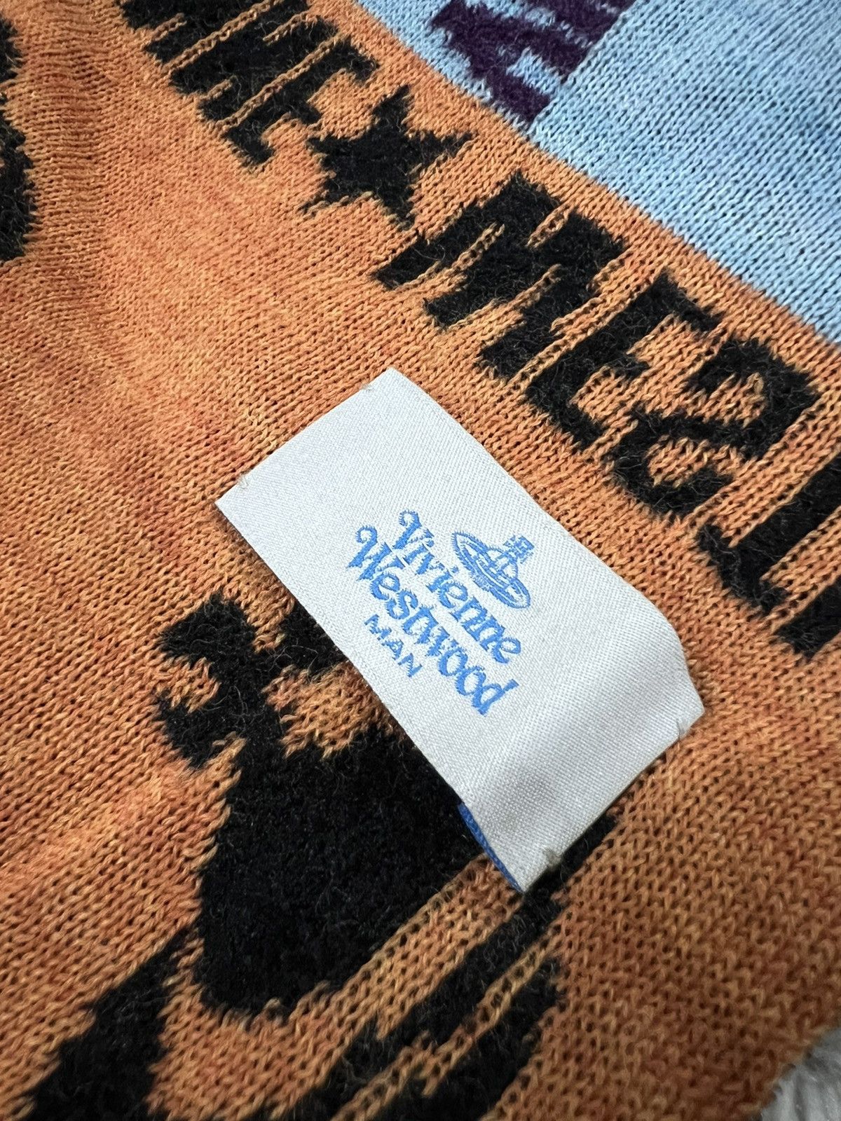 Vivienne Westwood OG VW Man Crazy Patchwork Multicolor Jacquard Scarf Winter Size ONE SIZE - 6 Thumbnail