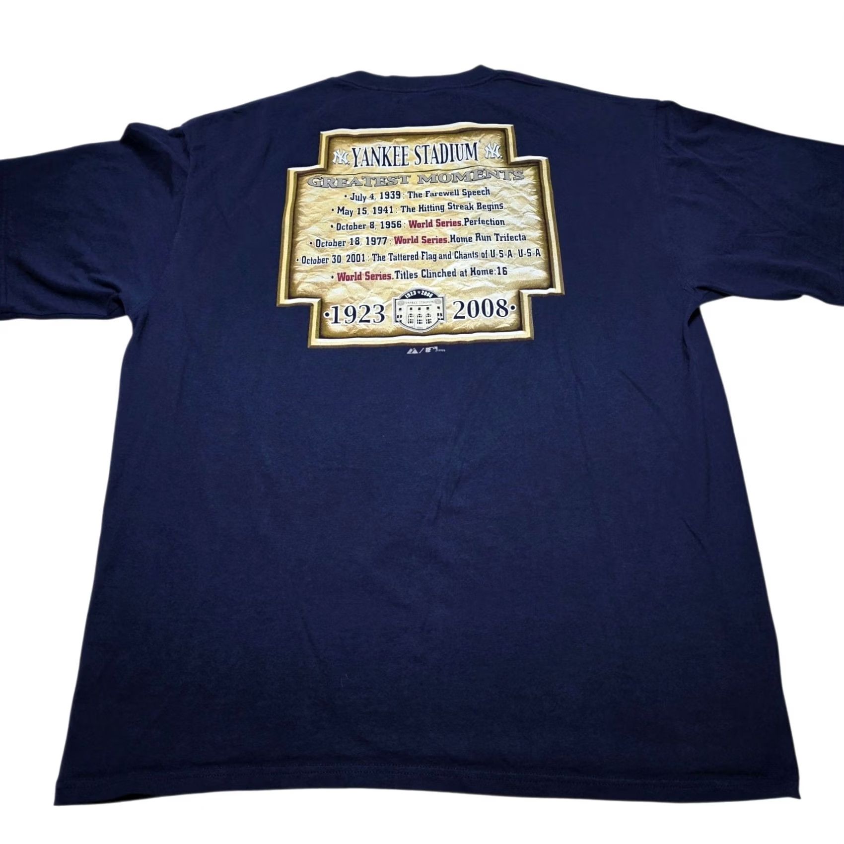 MLB VINTAGE Majestic MLB New York Yankees Stadium Greatest Moments T-Shirt XL Baseball Shirt Mens Blue 2000s Size US XL / EU 56 / 4 - 2 Thumbnail