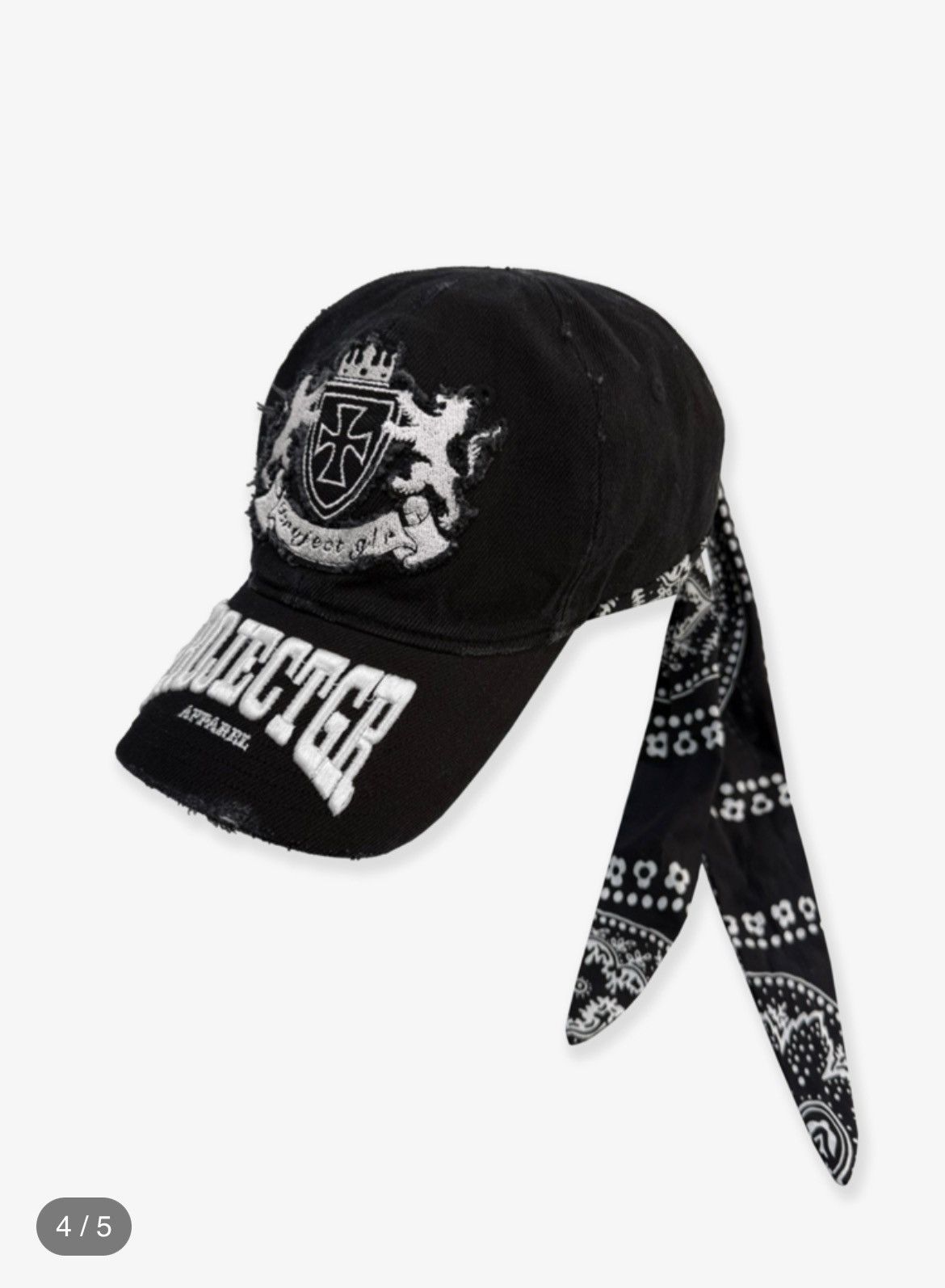 PROJECT G/R BANDANA LAYERED CAP - BLACK hat | Grailed