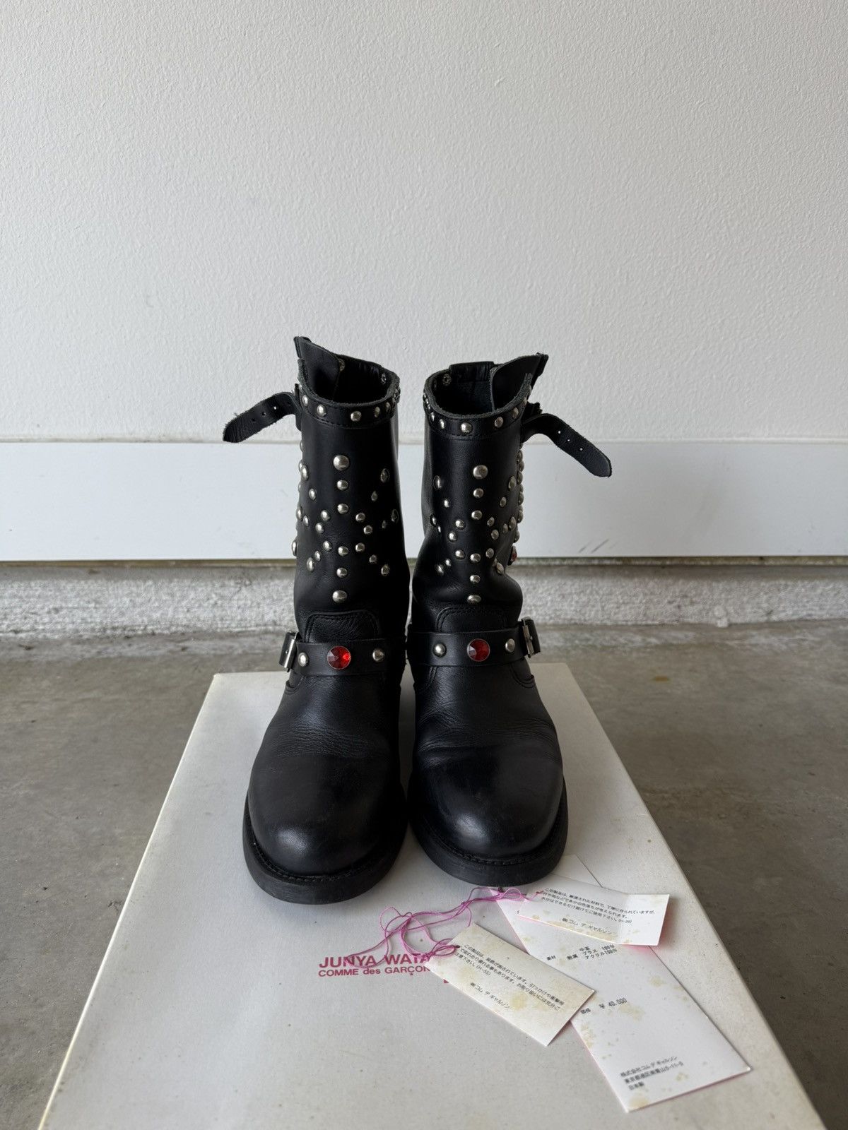 Junya Watanabe Junya Watanabe AW2002 Studded Engineer Gem Stone Boots Size US 8.5 / EU 41-42 - 5 Thumbnail