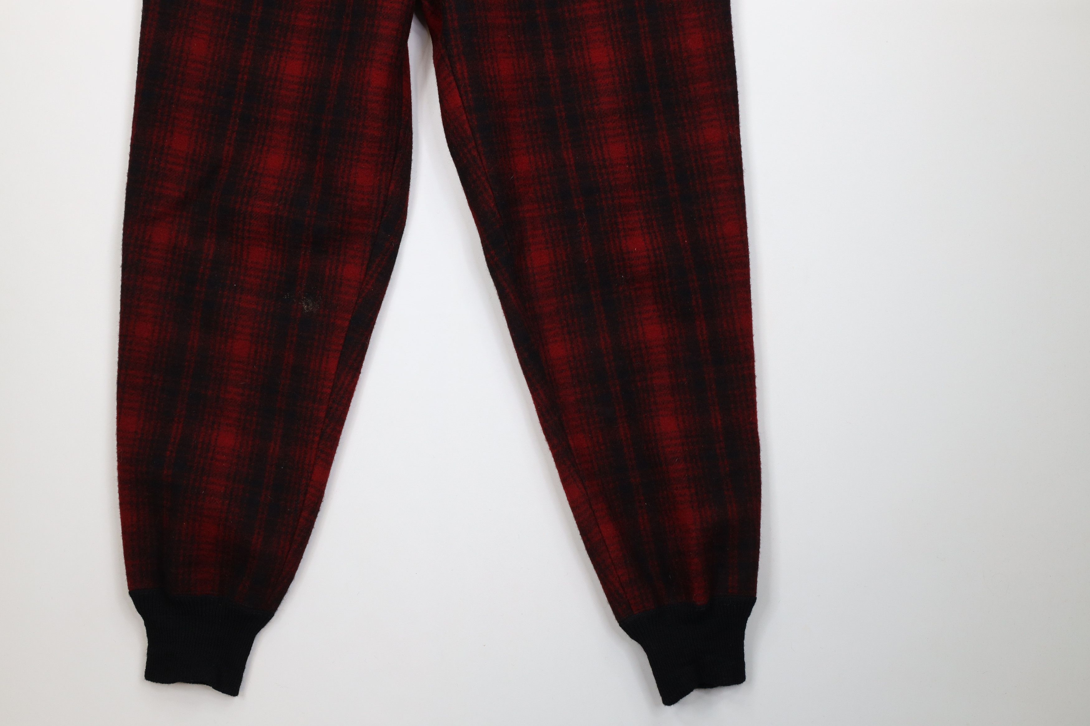 Vintage 60s 70s Woolrich Wool Joggers Pants Plaid USA
