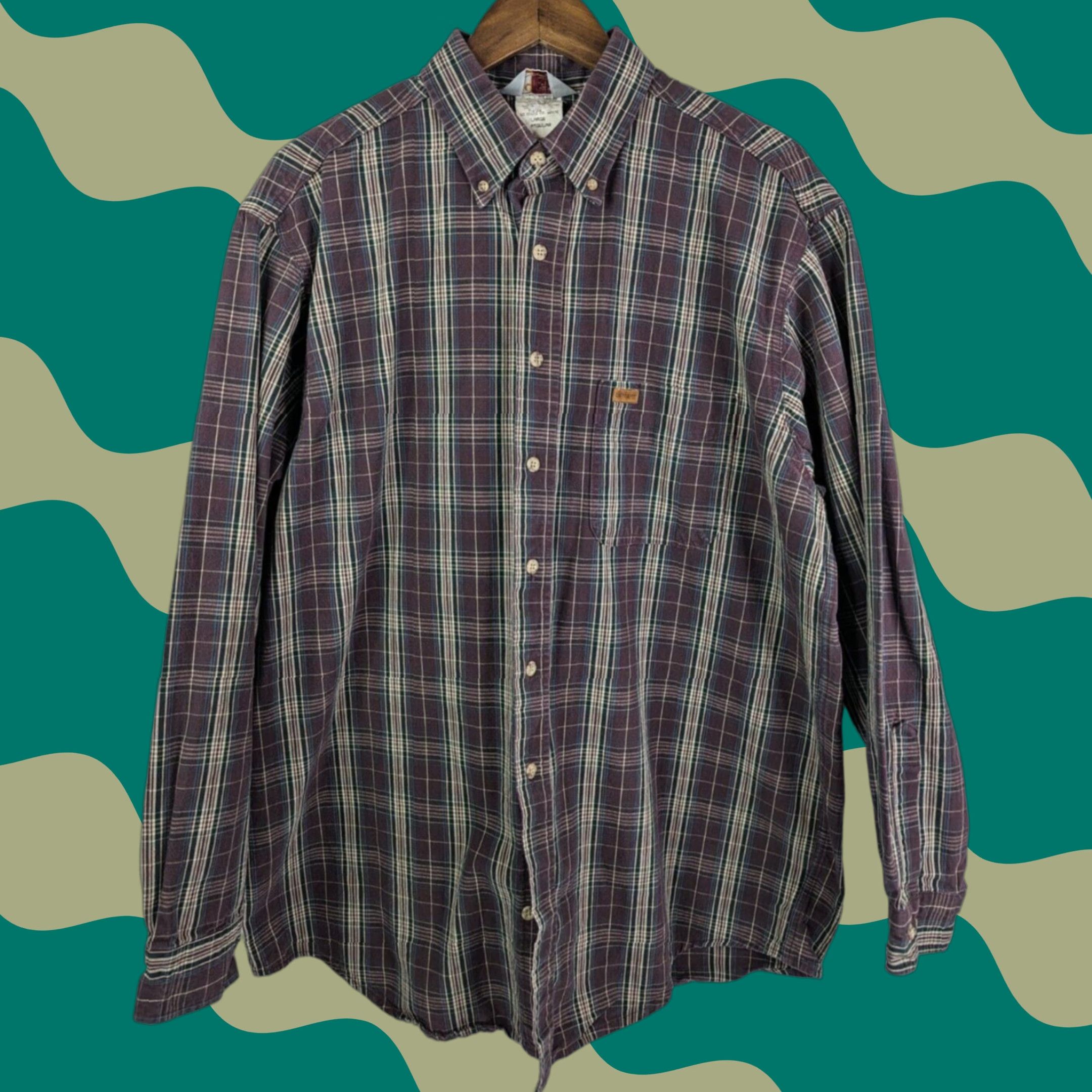 Carhartt VINTAGE Carhartt Shirt Mens Large Plaid Blue Cotton Denim Button-Up 90s Outdoor Western Workwear Size US L / EU 52-54 / 3 - 1 Thumbnail