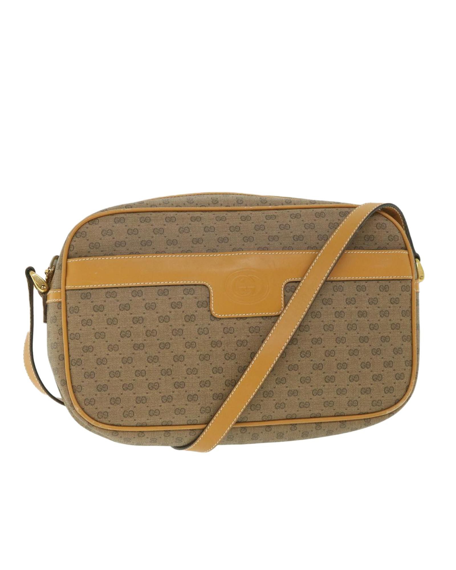 image of Gucci Micro GG Supreme Shoulder Bag Pvc Leather in Beige, Women's