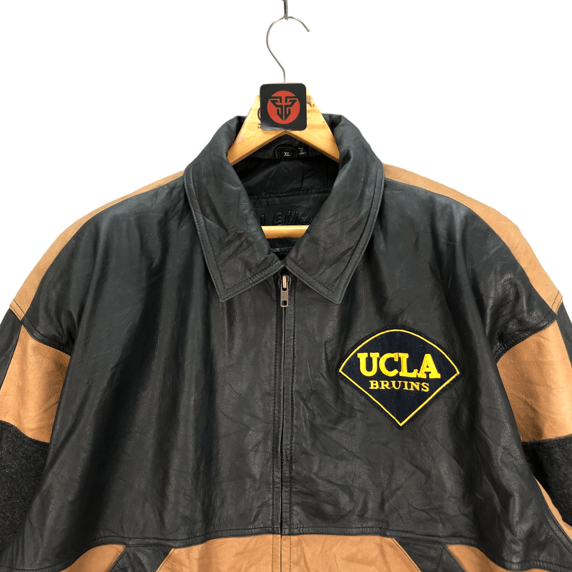 Japanese Brand J ELKINS BY ALAMO UOMO UCLA BRUINS WOOL LEATHER JACKET #6343 Size US XL / EU 56 / 4 - 6 Thumbnail
