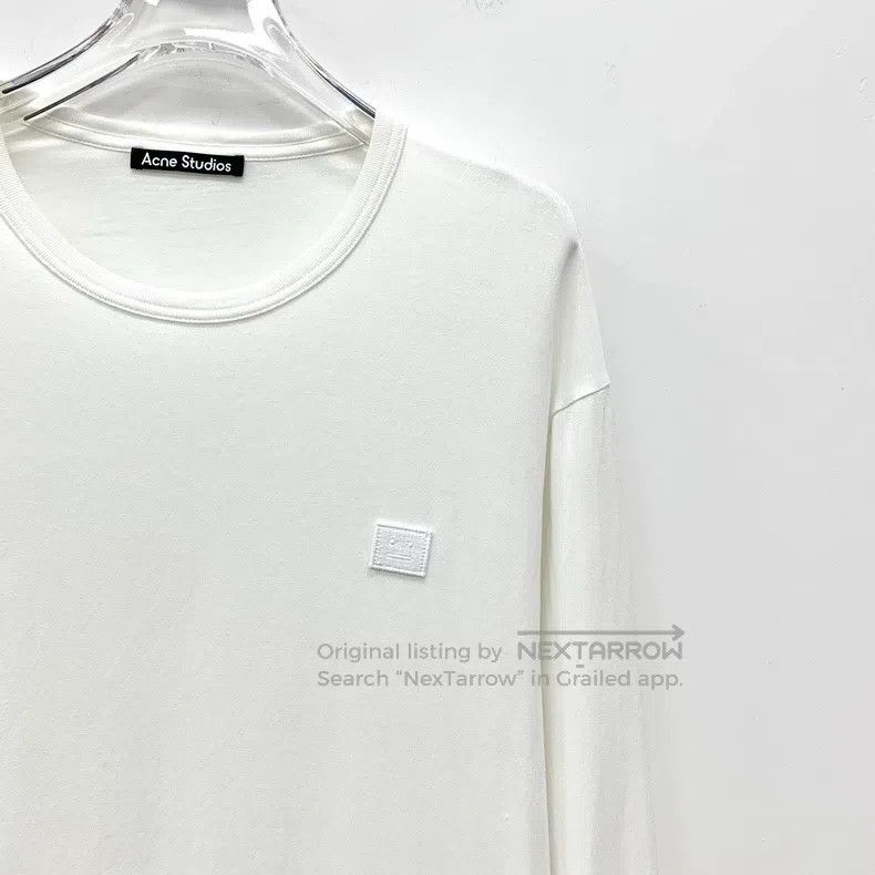 Acne Studios Acne Studios White Smile Embroidered Cotton Round Neck Lon Size US S / EU 44-46 / 1 - 3 Thumbnail