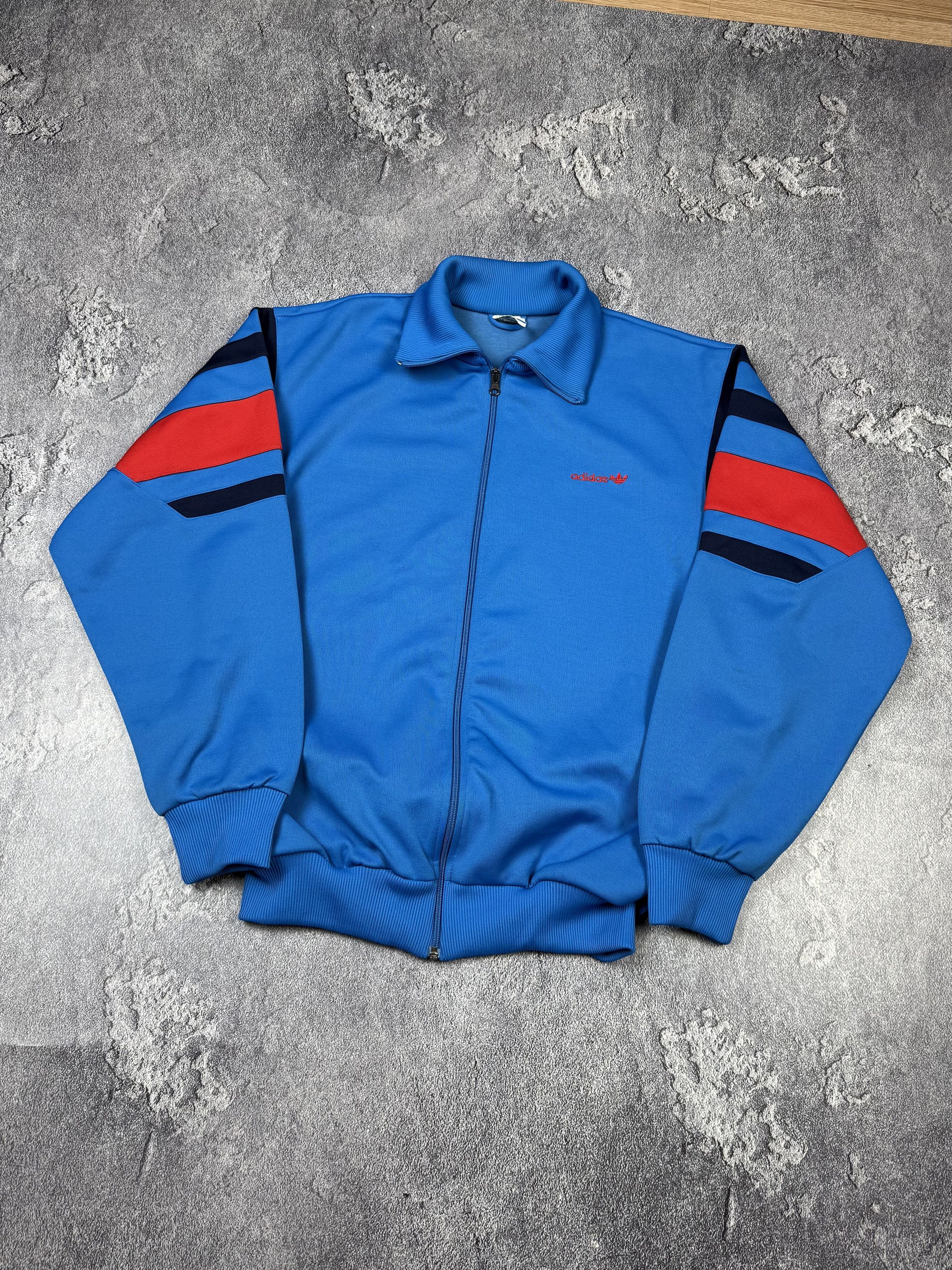 Adidas Vintage 80s Adidas Blue Track Jacket Retro Sportwear Size US L / EU 52-54 / 3 - 2 Thumbnail