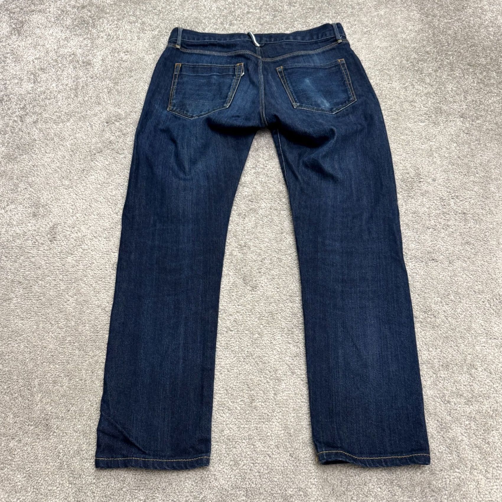 3x1 3x1 M5 Jeans Men 29 Slim Low Rise Straight Denim Blue Dark Wash Button Fly 5-Pocket Polyester Cotton Size US 29 - 2 Thumbnail