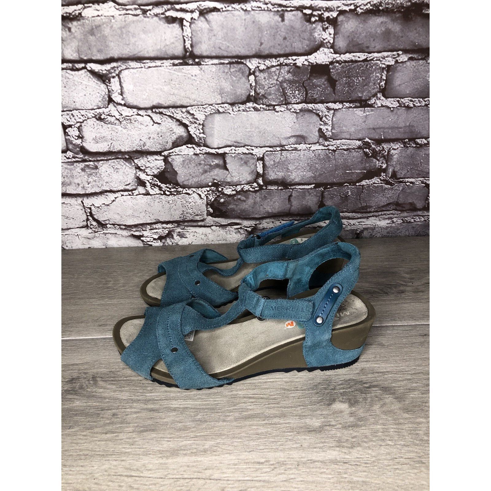 Merrell Merrell Revalli Dragonfly Blue Teal Leather Strappy Wedge Sa Size US 7 / IT 37 - 16 Thumbnail