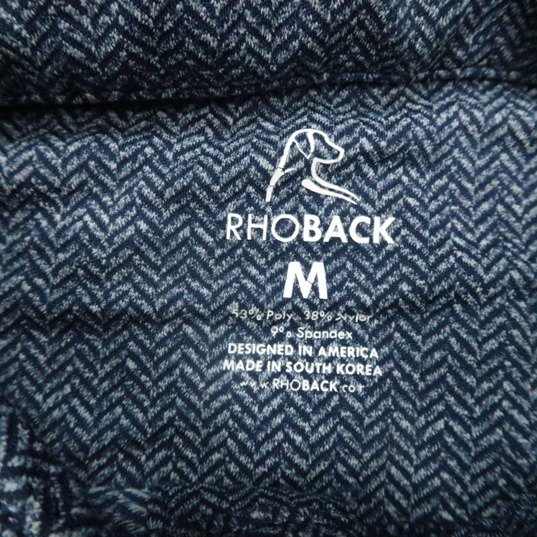 Vintage Rhoback Shirt Men Medium Blue Herringbone Performance Golf Polo Short Sleeve Size US M / EU 48-50 / 2 - 3 Thumbnail