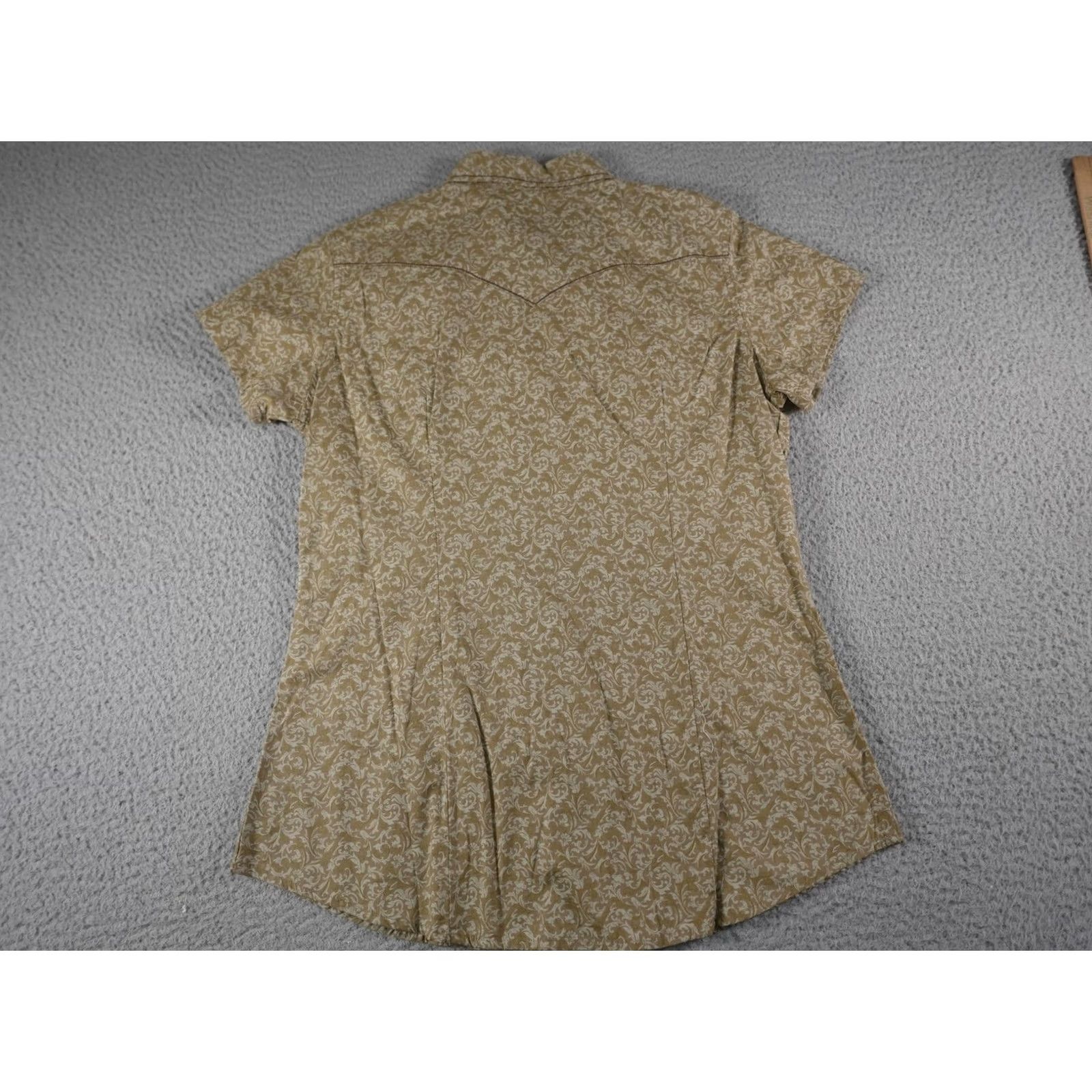 Roper Roper Womens Small Beige Floral Western Shirt Round Collared Short Sleeve Button-Up NA Size S / US 4 / IT 40 - 3 Thumbnail