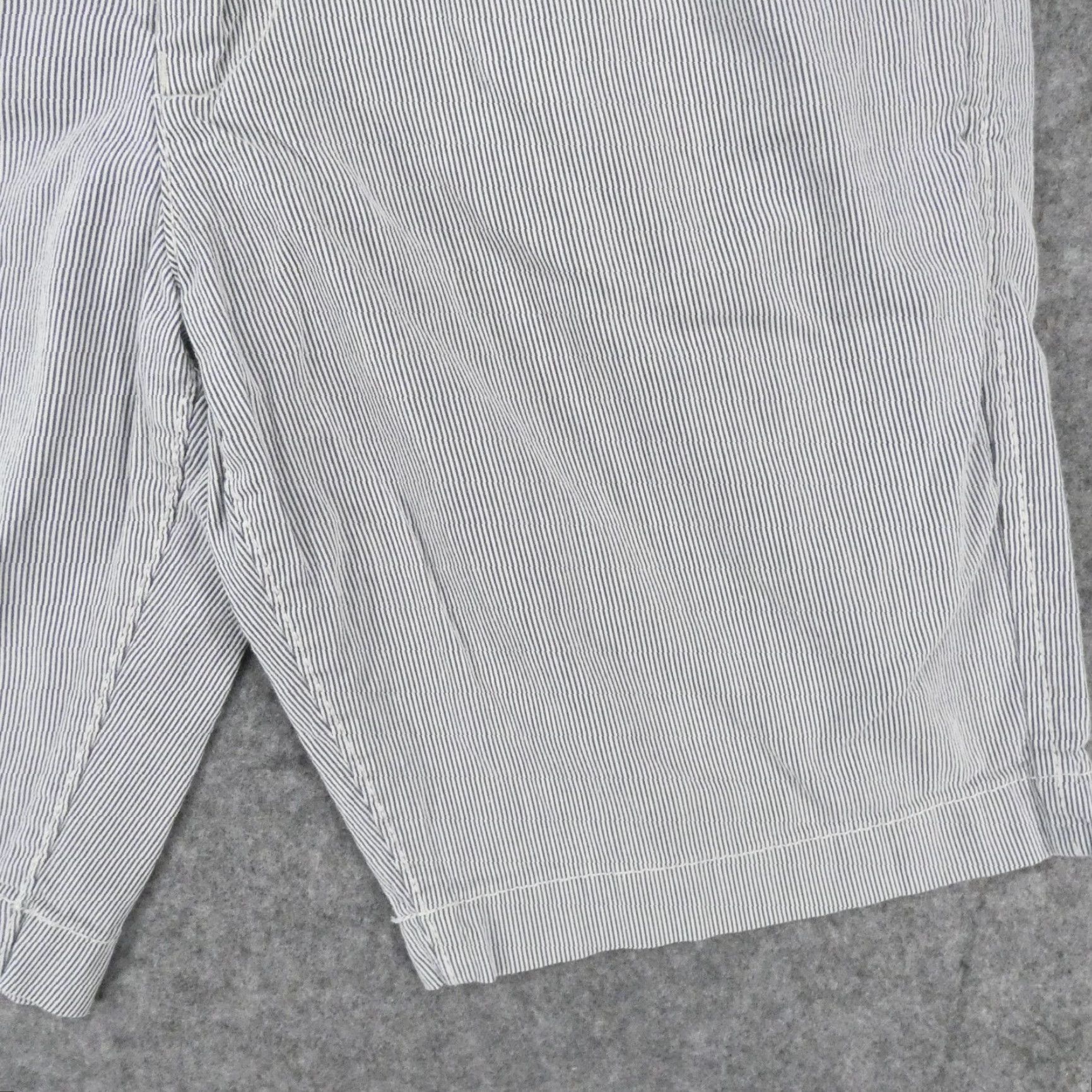 American Eagle Outfitters American Eagle Shorts Mens 28 Classic Chino Flat Front Blue White Striped Size US 28 / EU 44 - 4 Thumbnail
