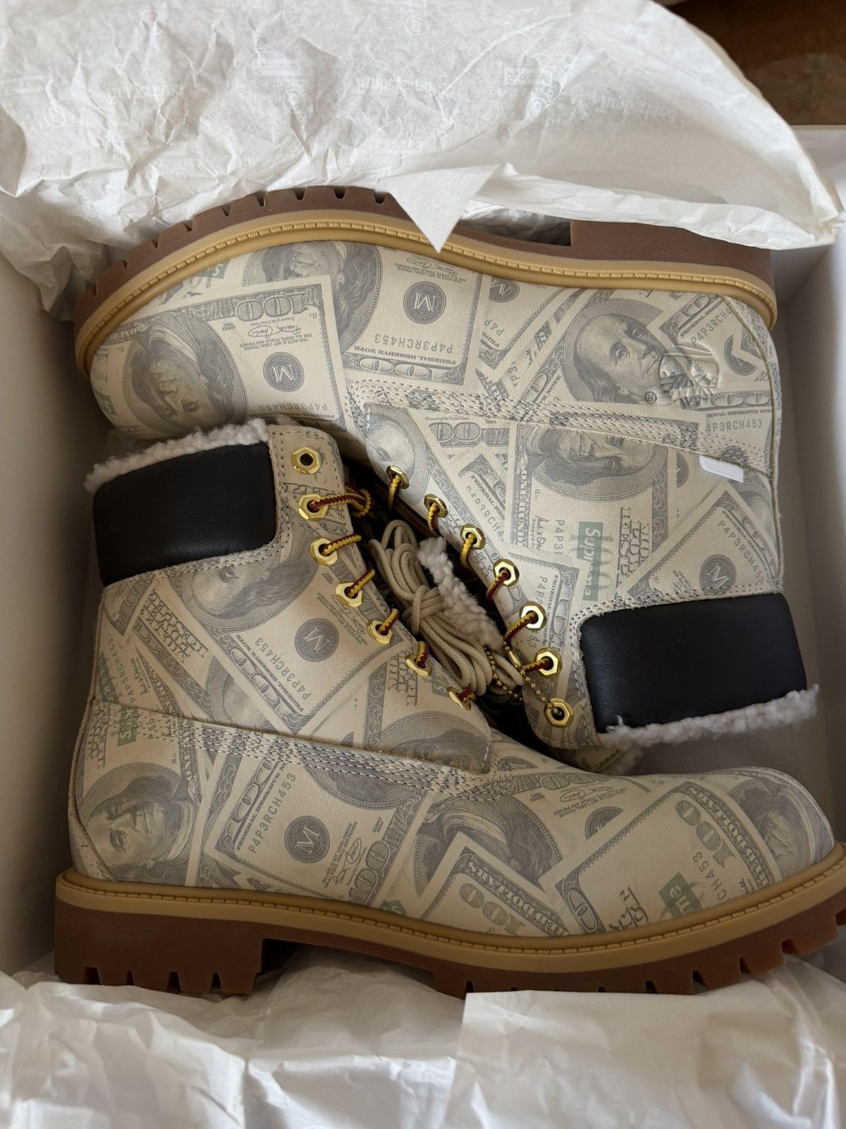 Maison Margiela × Supreme Supreme MM6 Maison Margiela Timberland 6” Boot Dollar Print Size US 10 / EU 43 - 1 Thumbnail