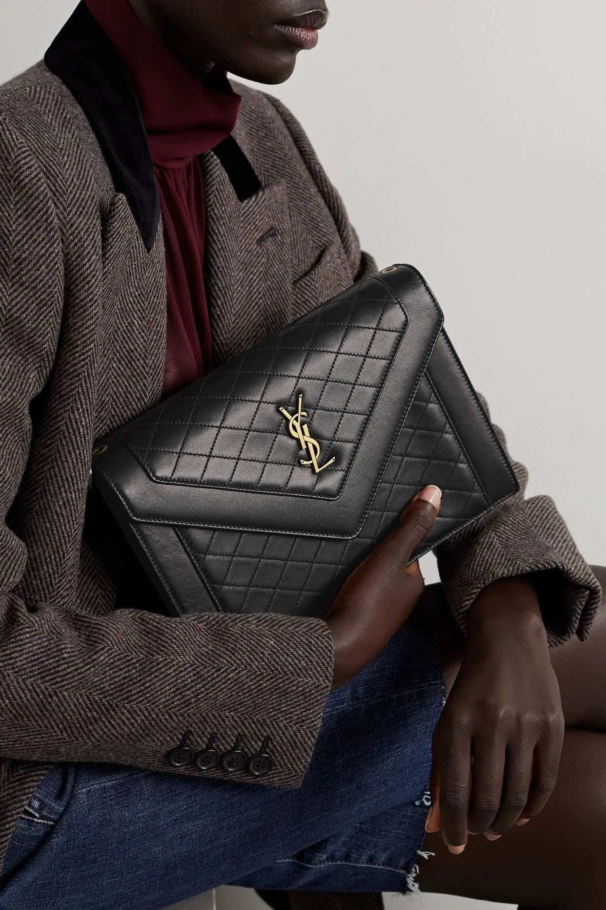 Saint Laurent Paris o1s1wg110924 Size: OS / Gaby Satchel Lambskin Bag in Black Size ONE SIZE - 8 Thumbnail