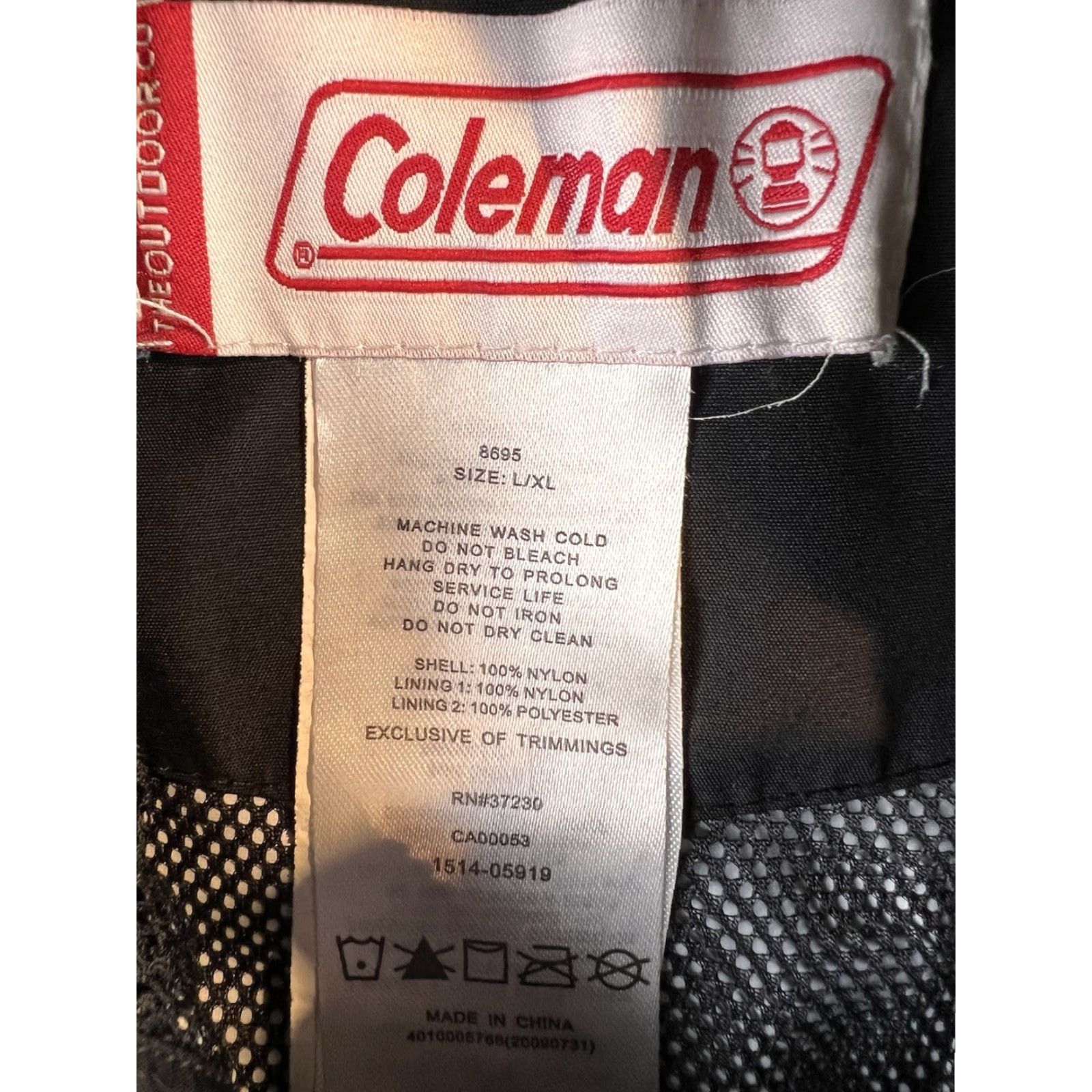 Vintage Coleman Windbreaker Jacket L/XL Men's Black Blue Green Lightweight Outdoor Windbreaker Nylon Zip Velcro Jacket Mens Size US L / EU 52-54 / 3 - 3 Thumbnail