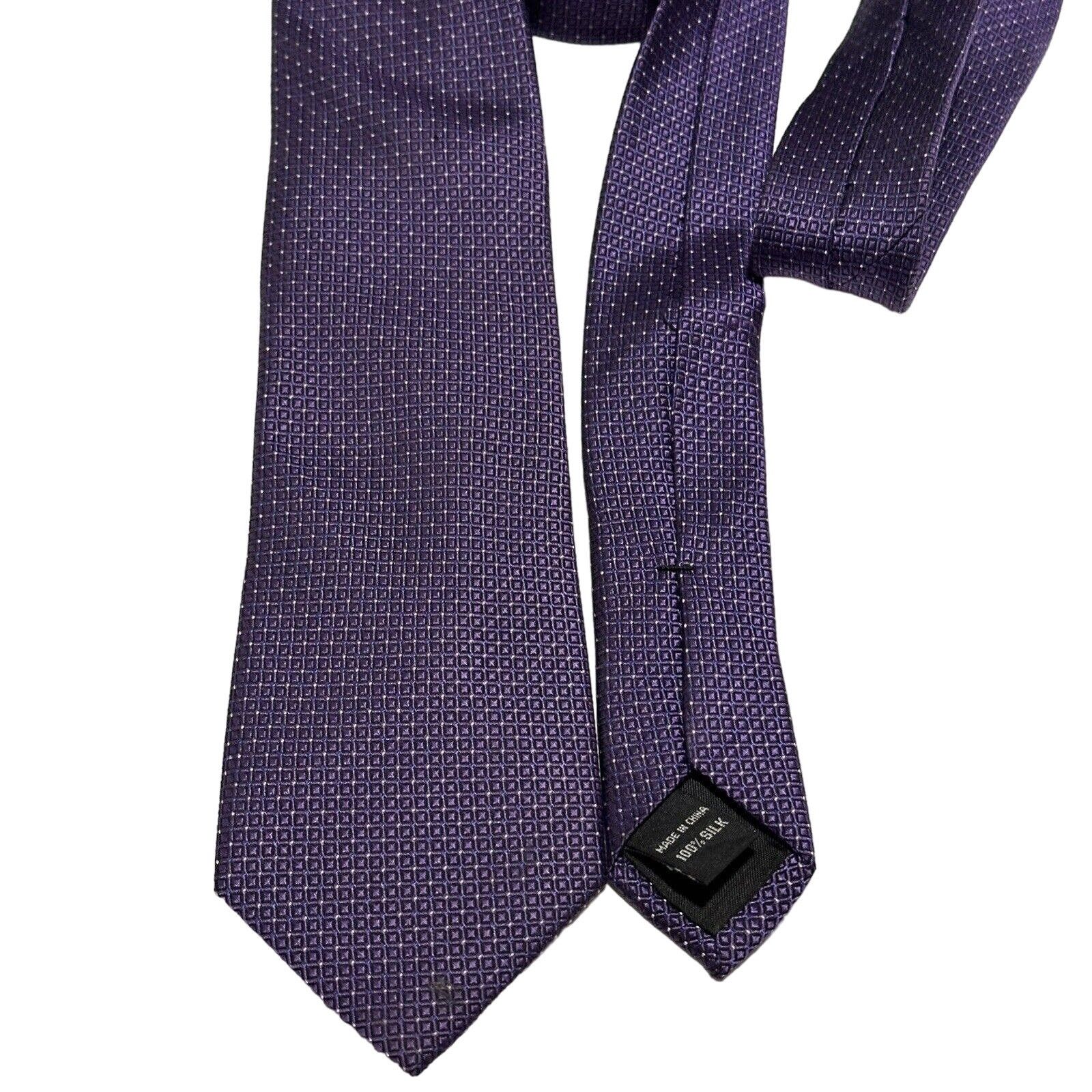 Van Heusen Van Heusen Silk Tie Purple Geometric Men 59 x 3” 100% Silk Size ONE SIZE - 6 Thumbnail