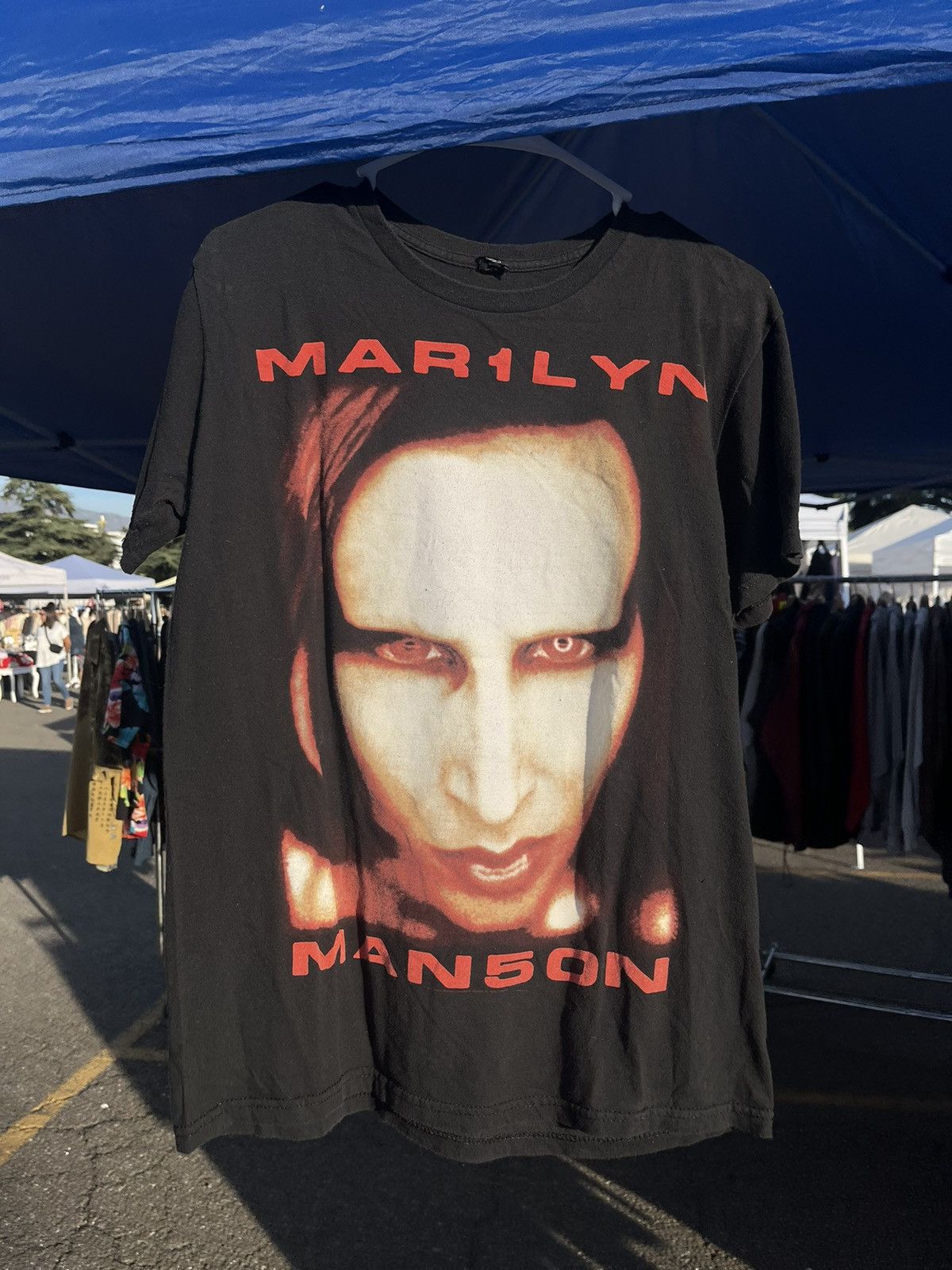 image of Marilyn Manson X Band Tee in Black, Men's (Size Small)